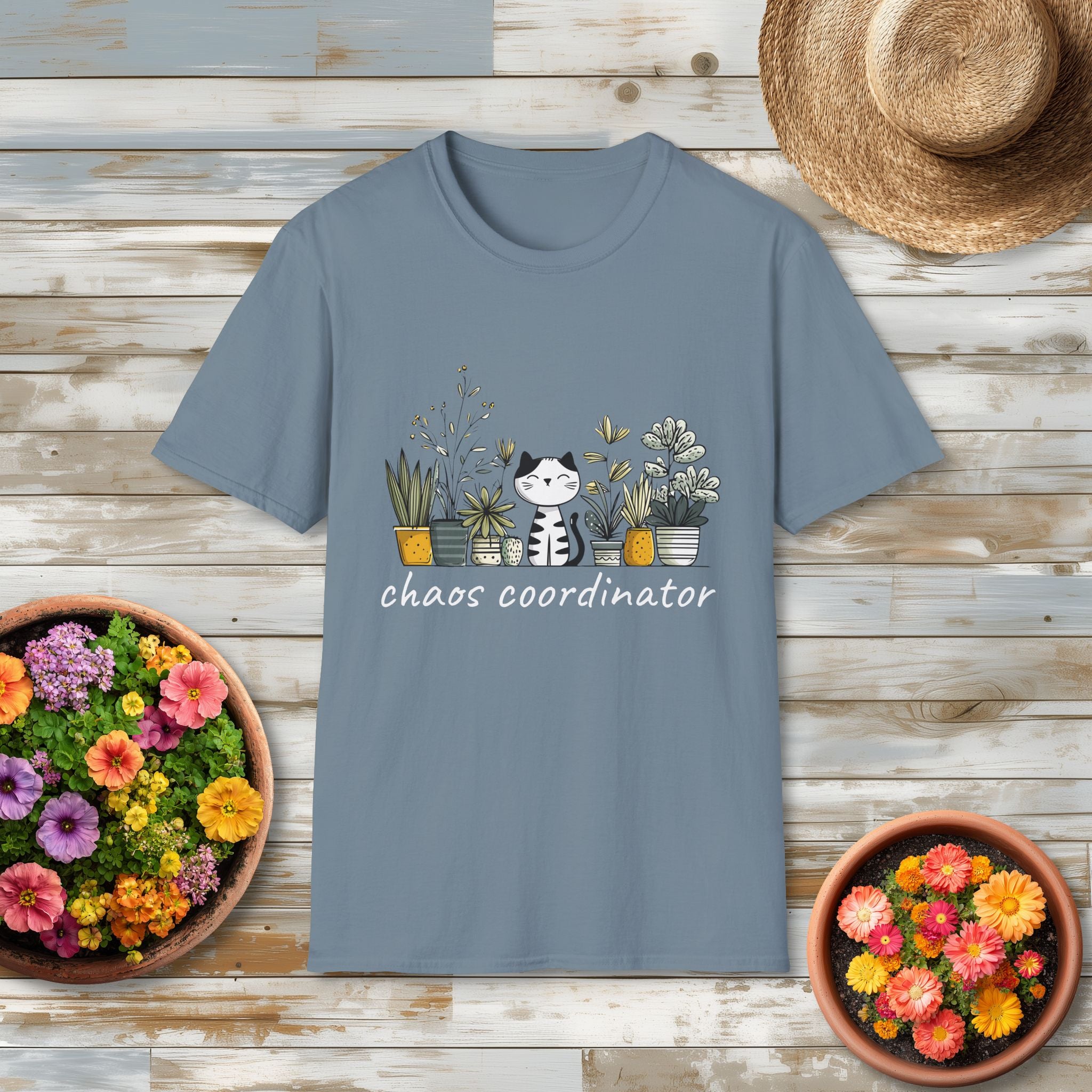 Cat Chaos Coordinator and Plant Lover T-Shirt