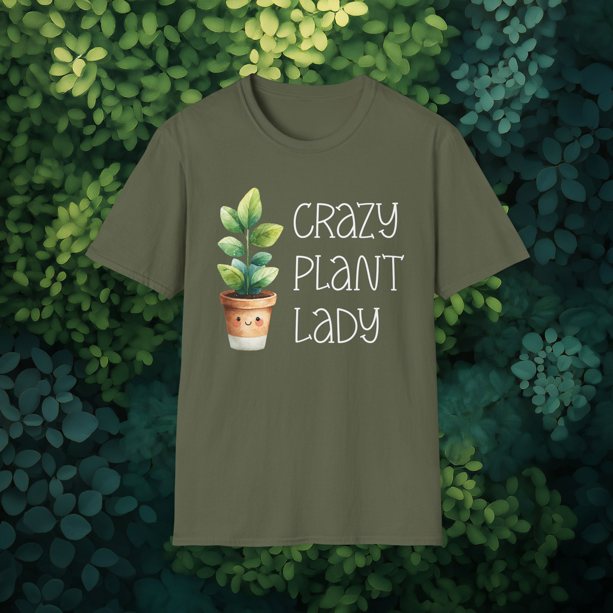 Crazy Plant Lady, Cartoon Houseplant T-Shirt
