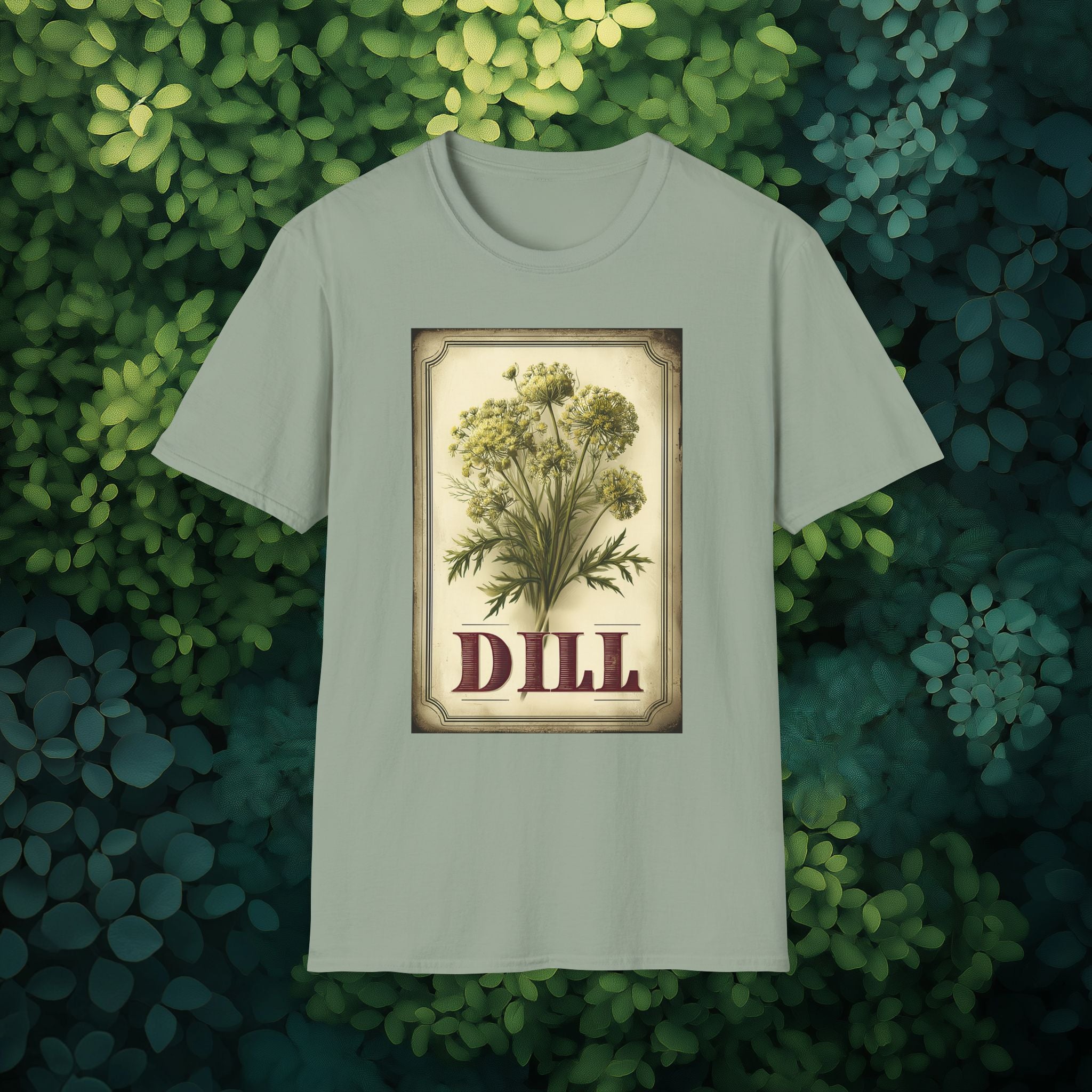 Vintage Dill Herb Seed Packet Unisex T-Shirt for Gardeners, Nature Lovers, Summer Casual Wear