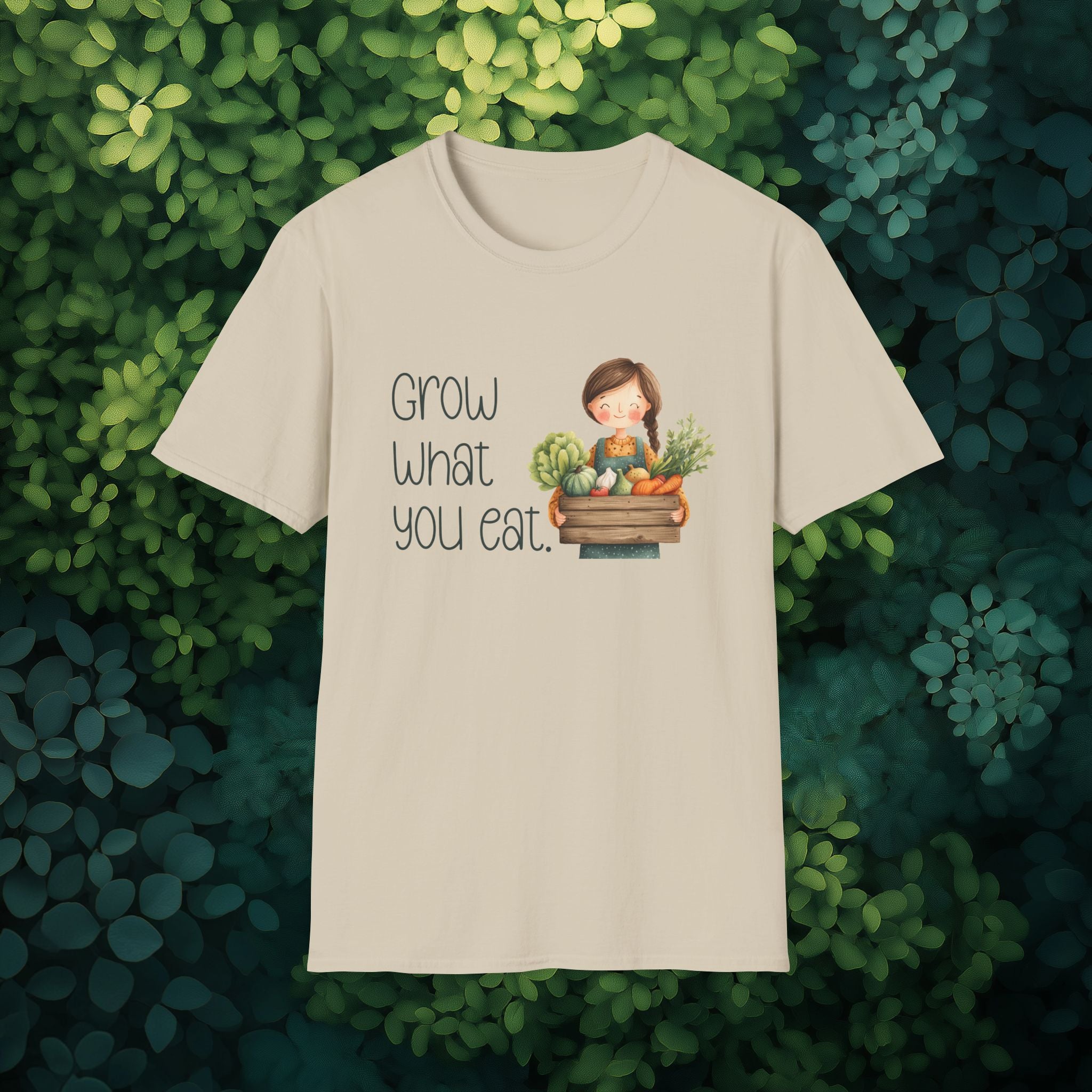 Grow What You Eat, Cartoon Gardener T-Shirt