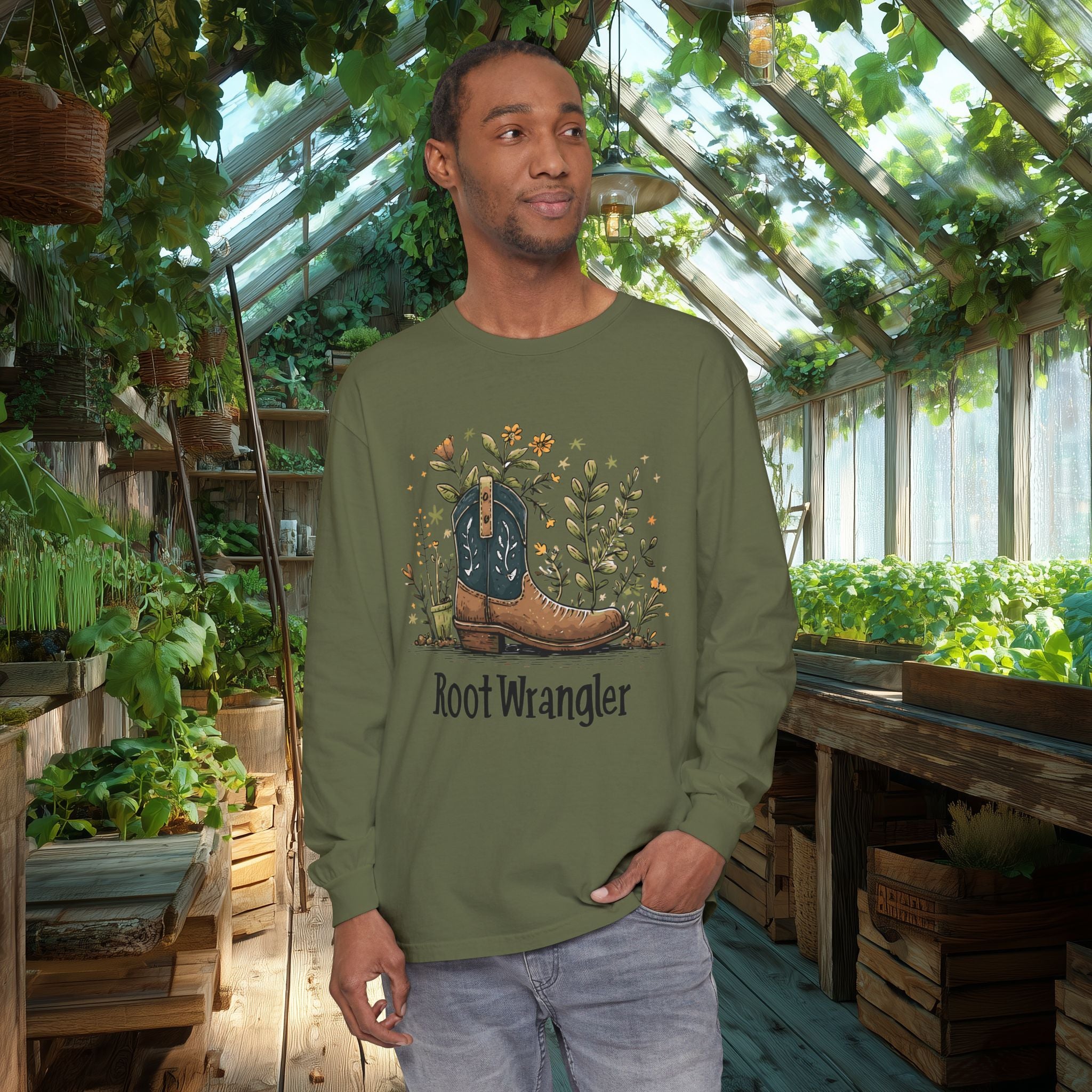 Root Wrangler Western Gardening Long Sleeve T-Shirt