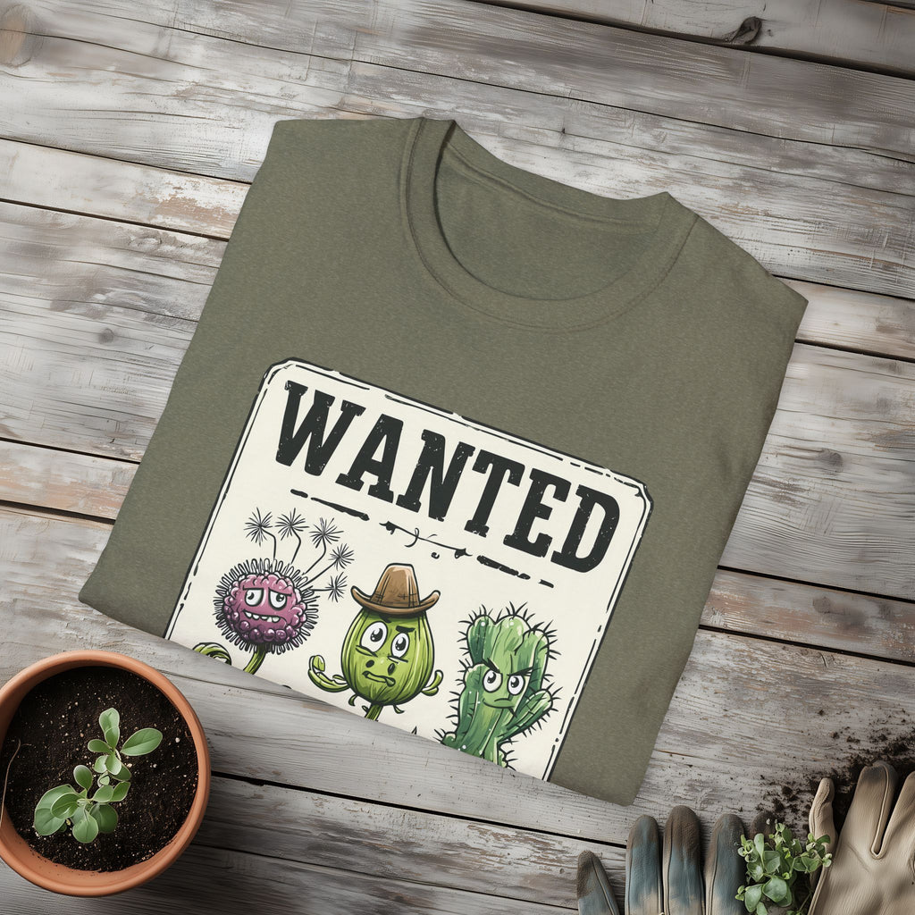 Weedy Plant Posse Wanted Poster T-Shirt