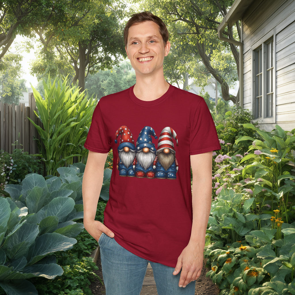 Patriotic Garden Gnomes Fourth of July T-Shirt