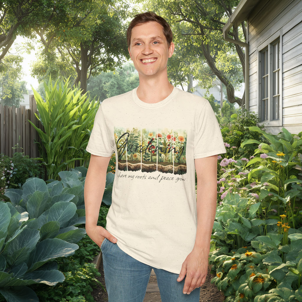 Where My Roots and Peace Grow T-Shirt for Gardeners