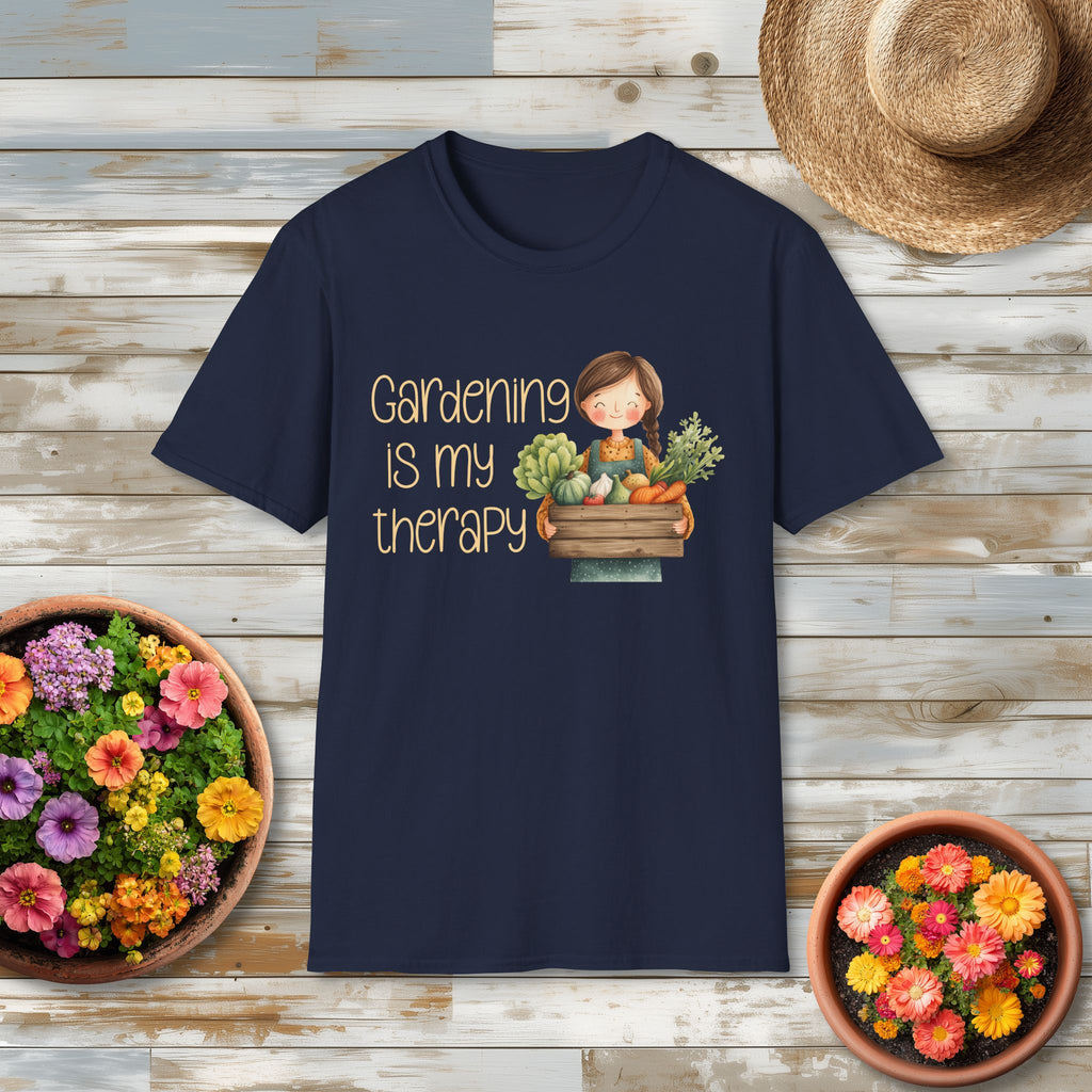 Gardening is My Therapy, Cartoon Gardener T-Shirt