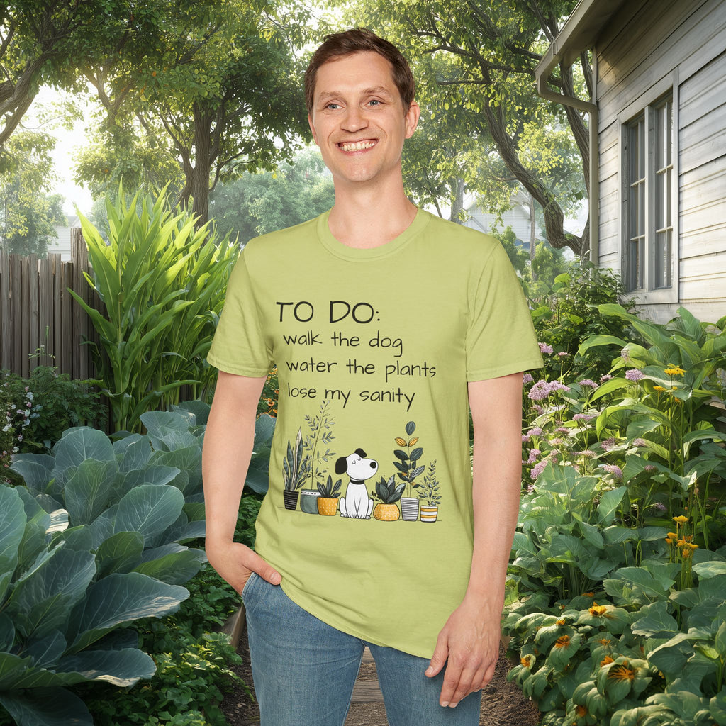 TO DO List T-Shirt – Funny Dog and Plant Life Graphic