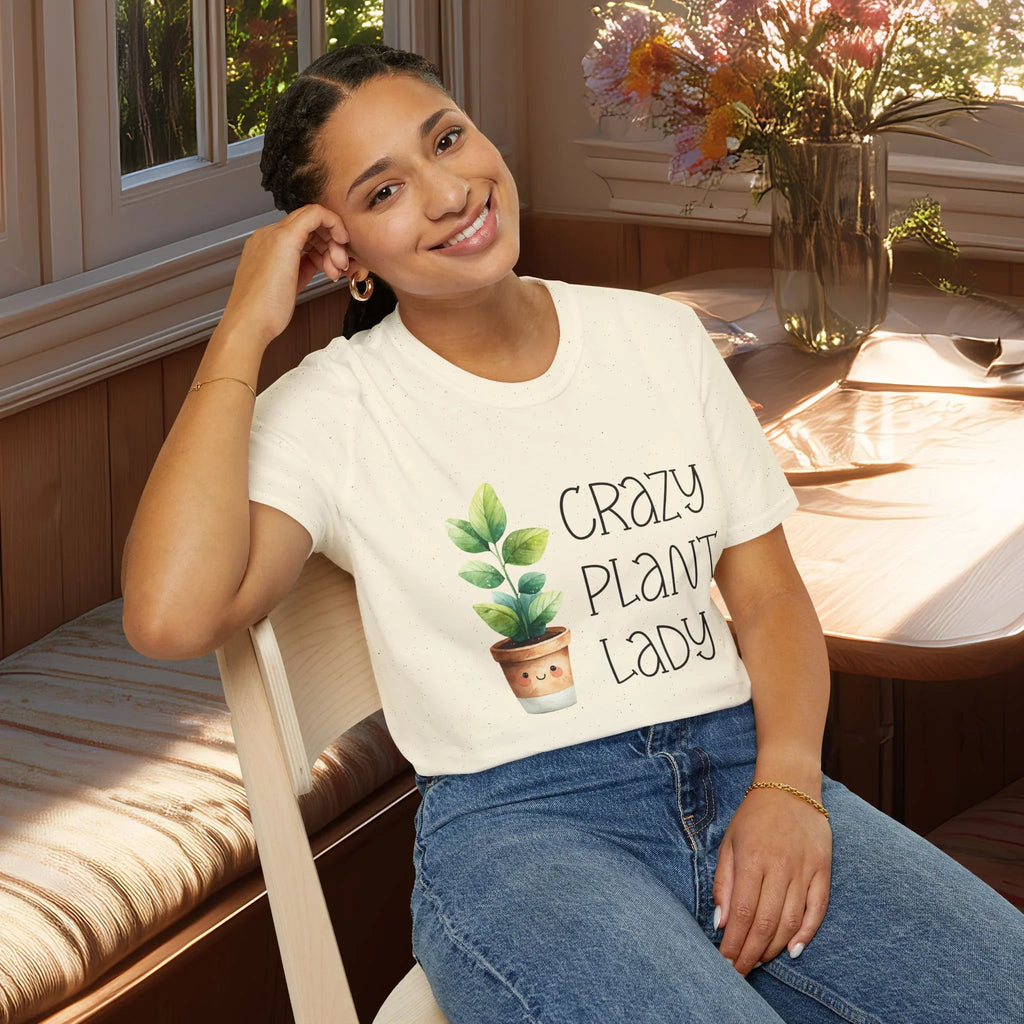 Crazy Plant Lady, Cartoon Houseplant T-Shirt