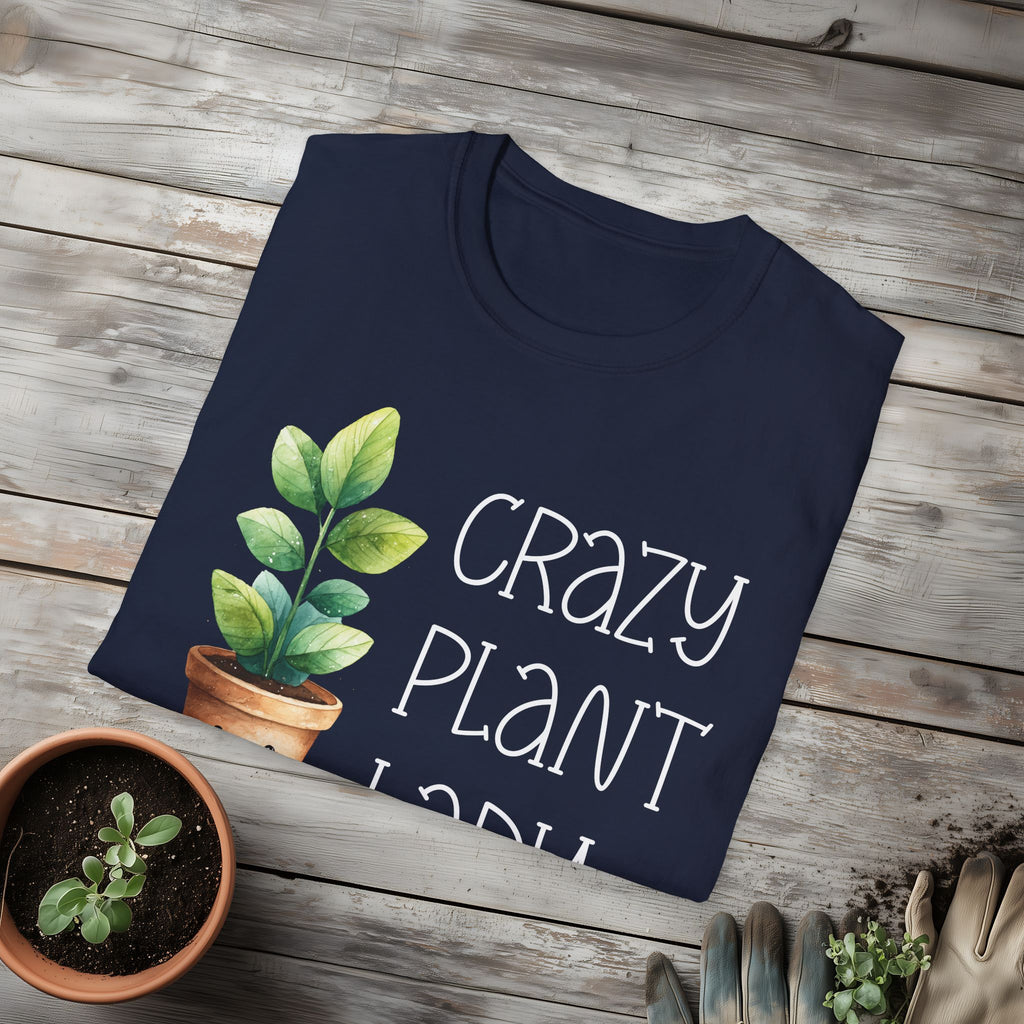Crazy Plant Lady, Cartoon Houseplant T-Shirt
