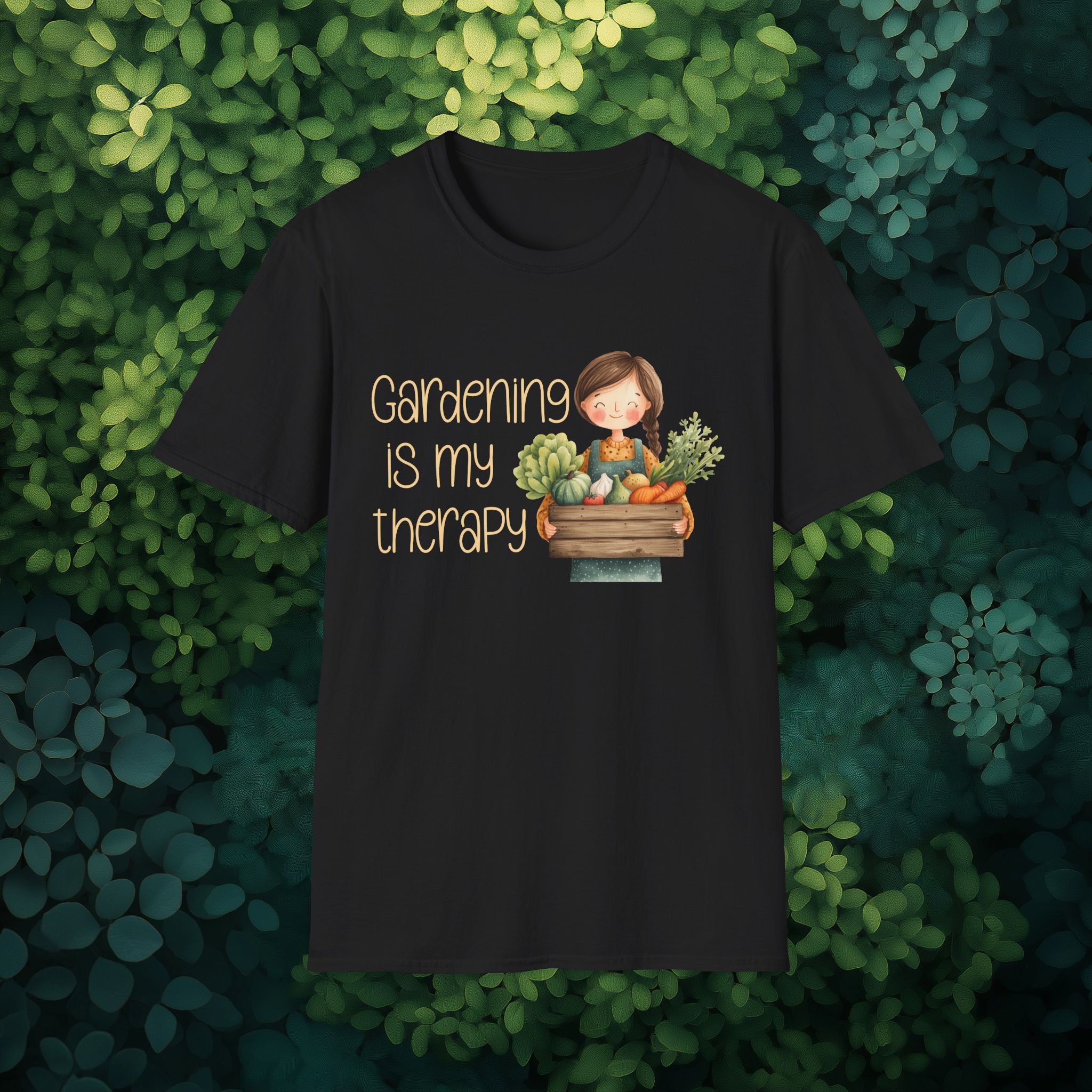 Gardening is My Therapy, Cartoon Gardener T-Shirt