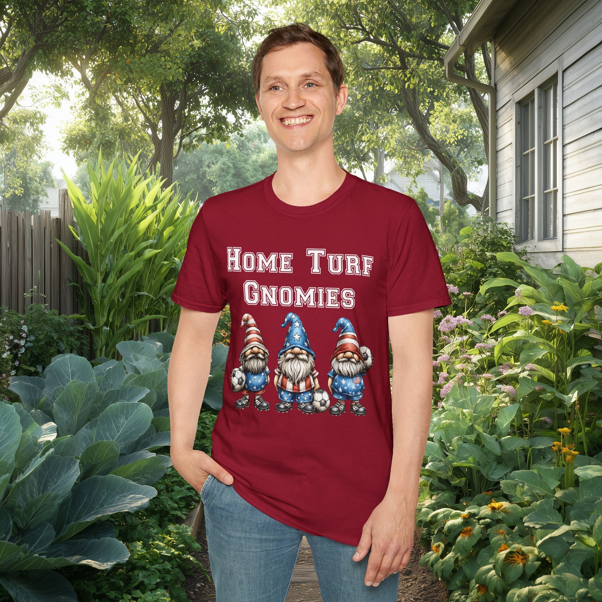 Home Turf Gnomies Patriotic Soccer Gnome T-Shirt