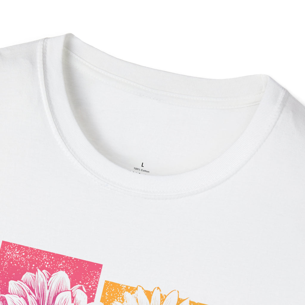 Retro Rainbow Floral Collage T-Shirt