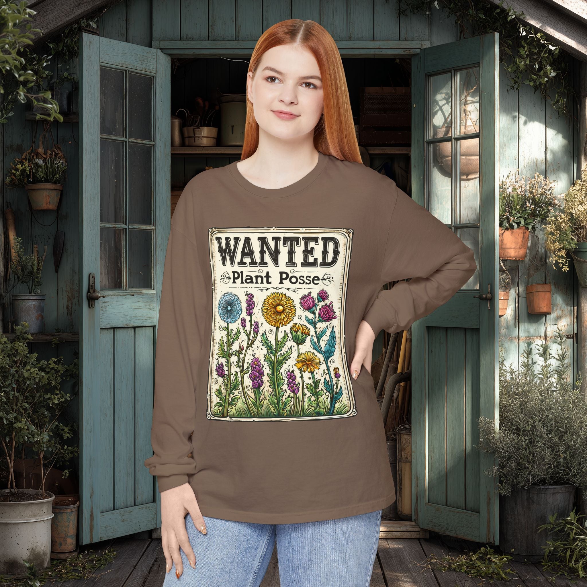 Plant Posse Wanted Poster Long Sleeve T-Shirt