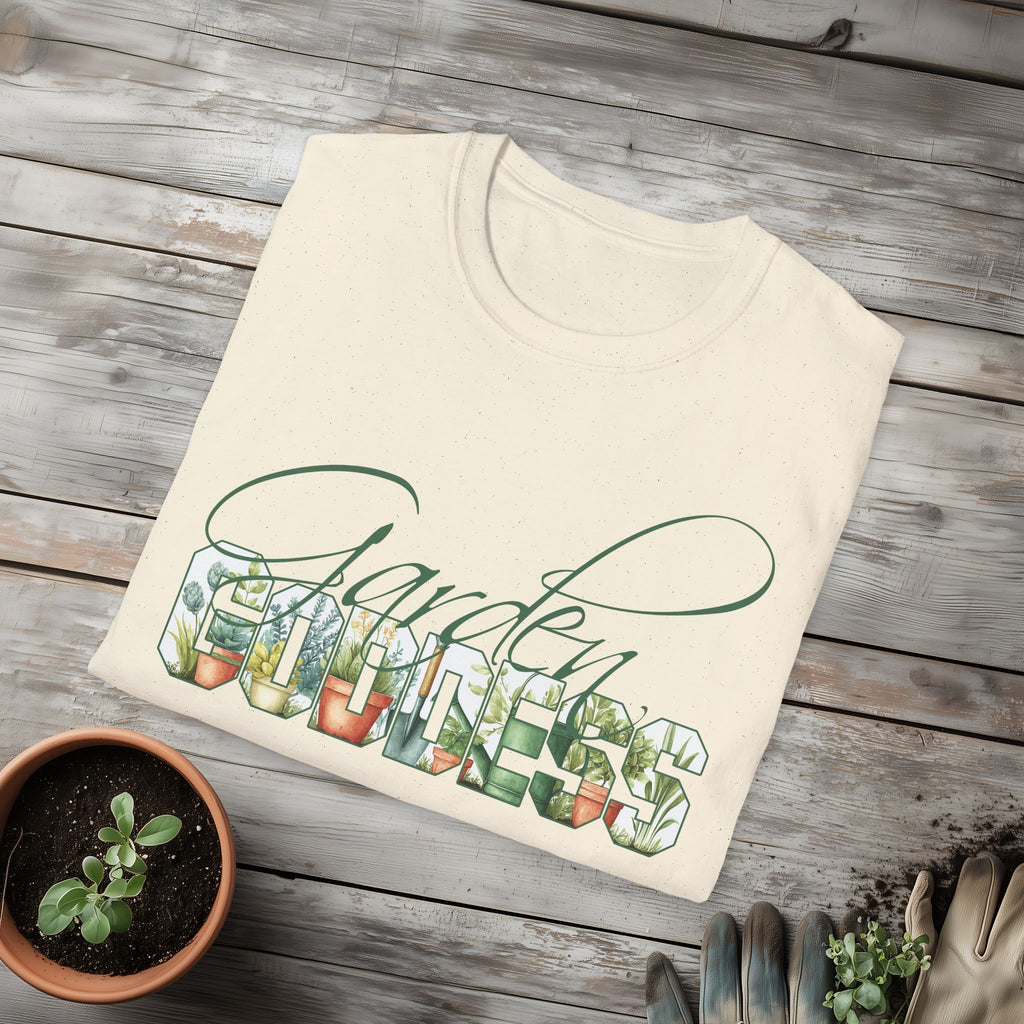 Artistic Garden Goddess T-Shirt for Plant Lovers and Gardeners