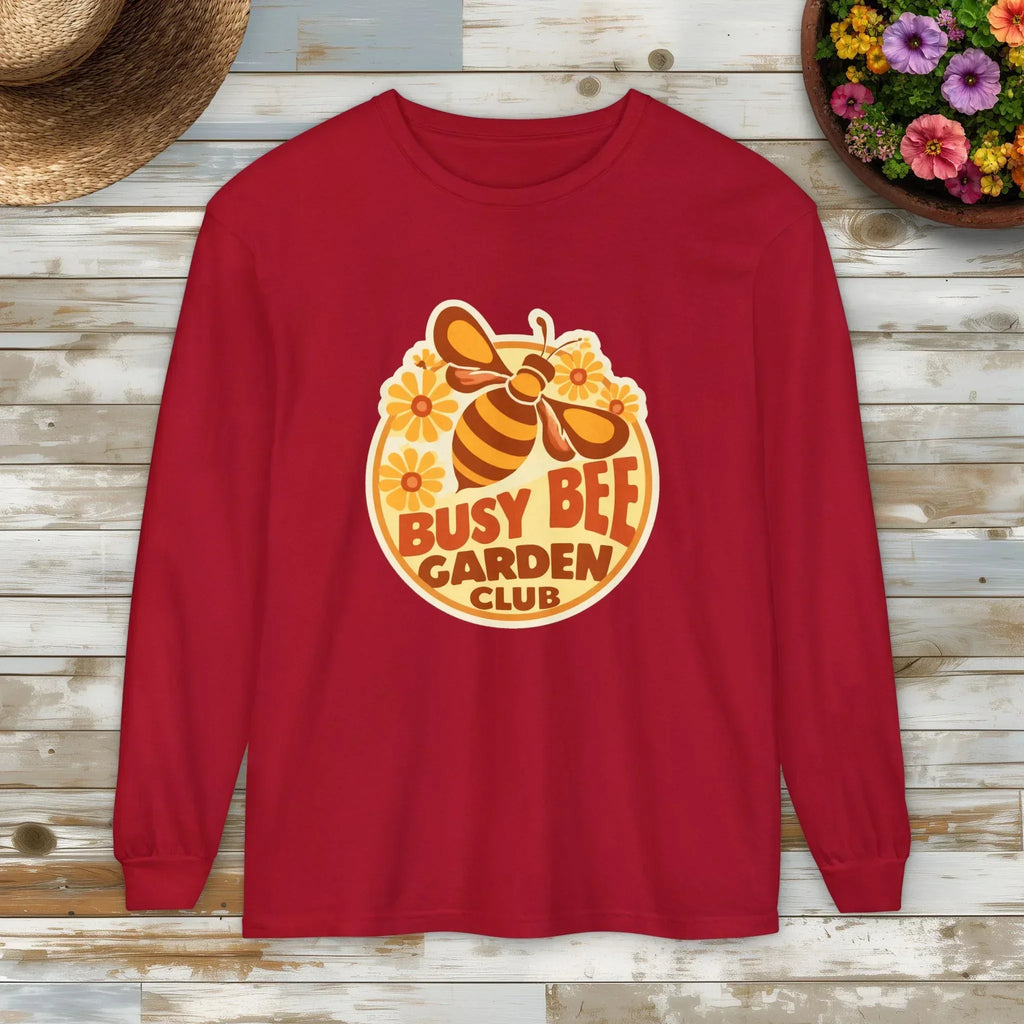 Busy Bee Garden Club Long Sleeve Tee – Retro 60s Bee Shirt