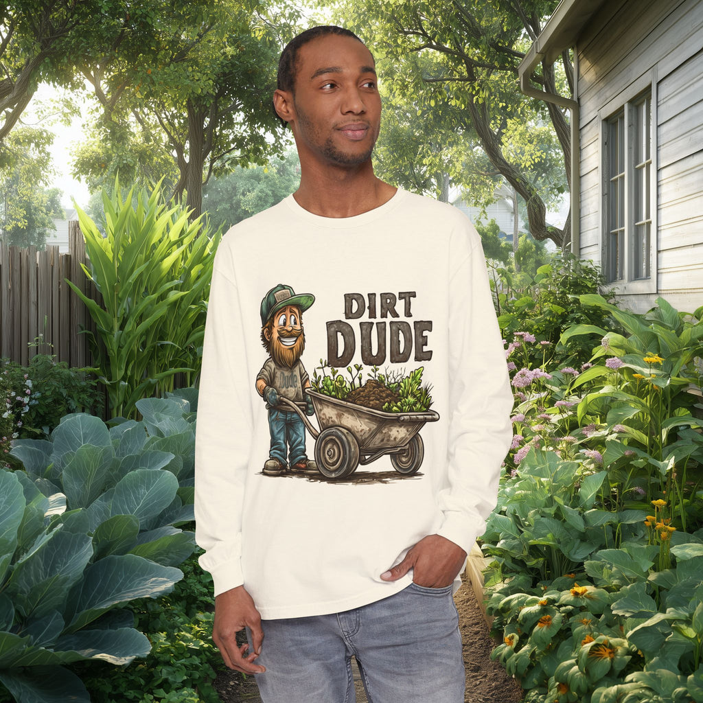 Dirt Dude with Wheelbarrow Long Sleeve Tee