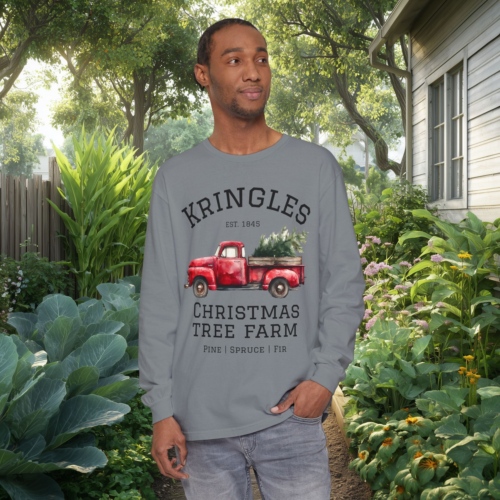 Kringles Christmas Tree Farm Long Sleeve Tee