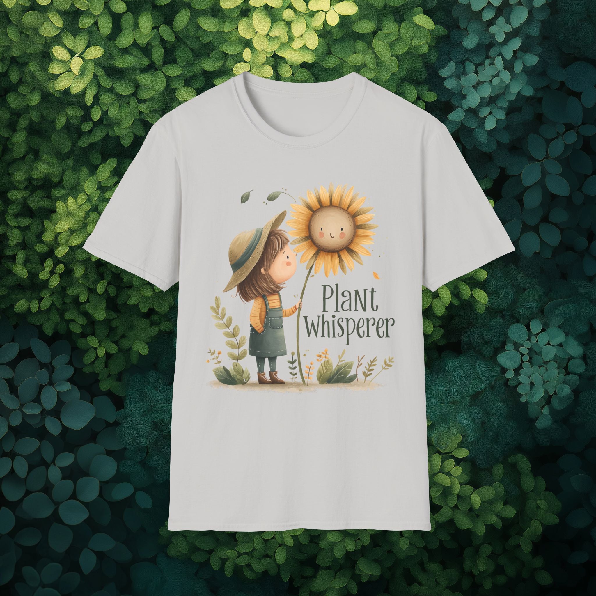 Plant Whisperer Girl and Sunflower T-Shirt