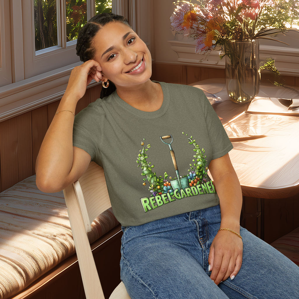 Floral Rebel Gardener Emblem T-Shirt