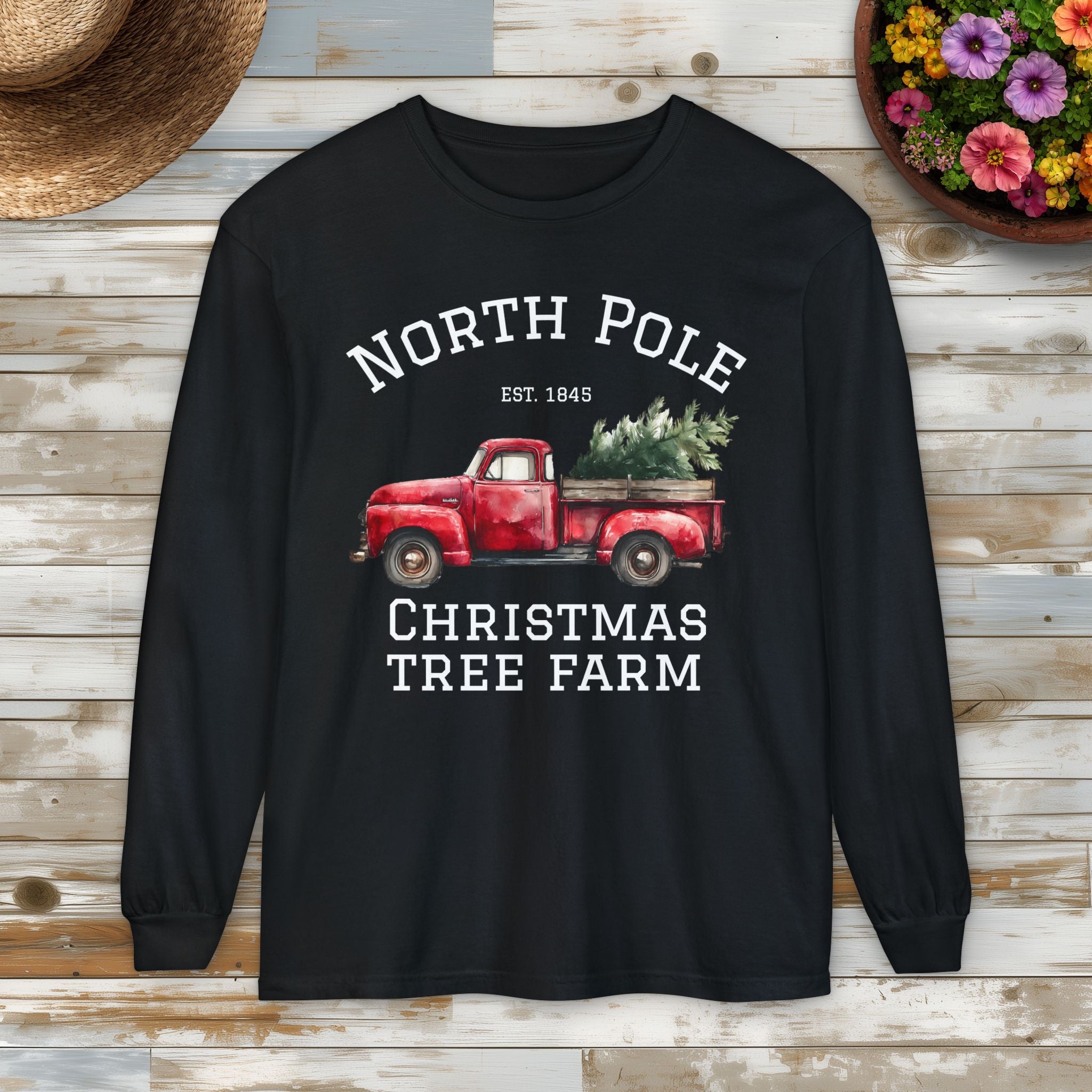 North Pole Christmas Tree Farm Long Sleeve Tee