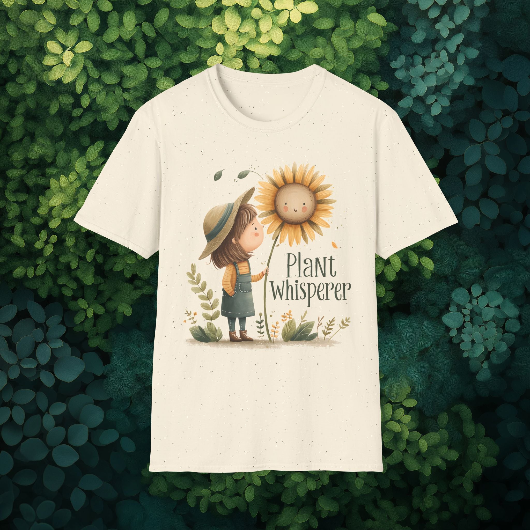 Plant Whisperer Girl and Sunflower T-Shirt