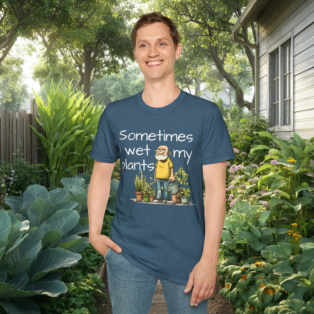 Sometimes I Wet My Plants Funny Gardening T-Shirt – Grumpy Old Man