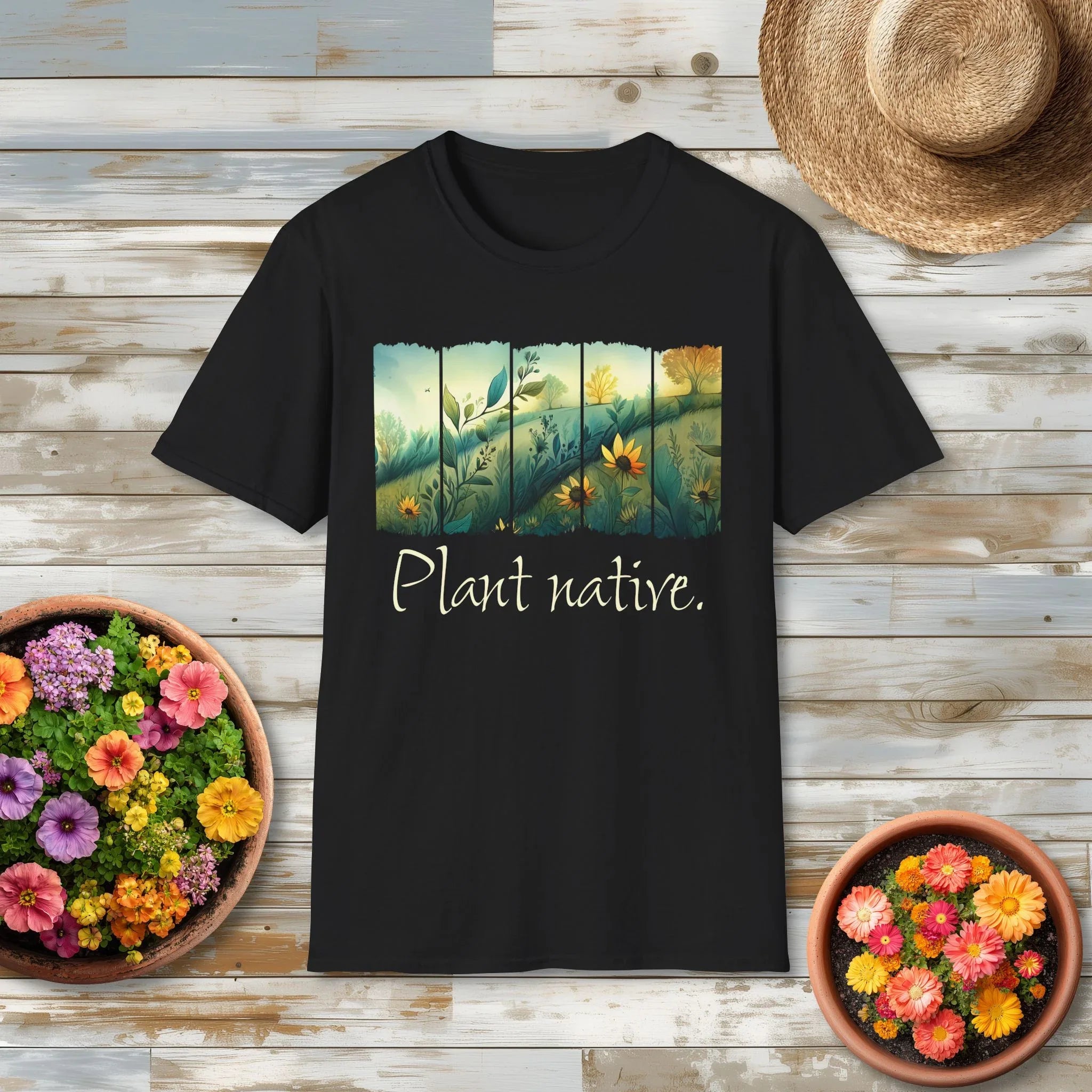 Plant Native Sunflower T-Shirt for Gardeners