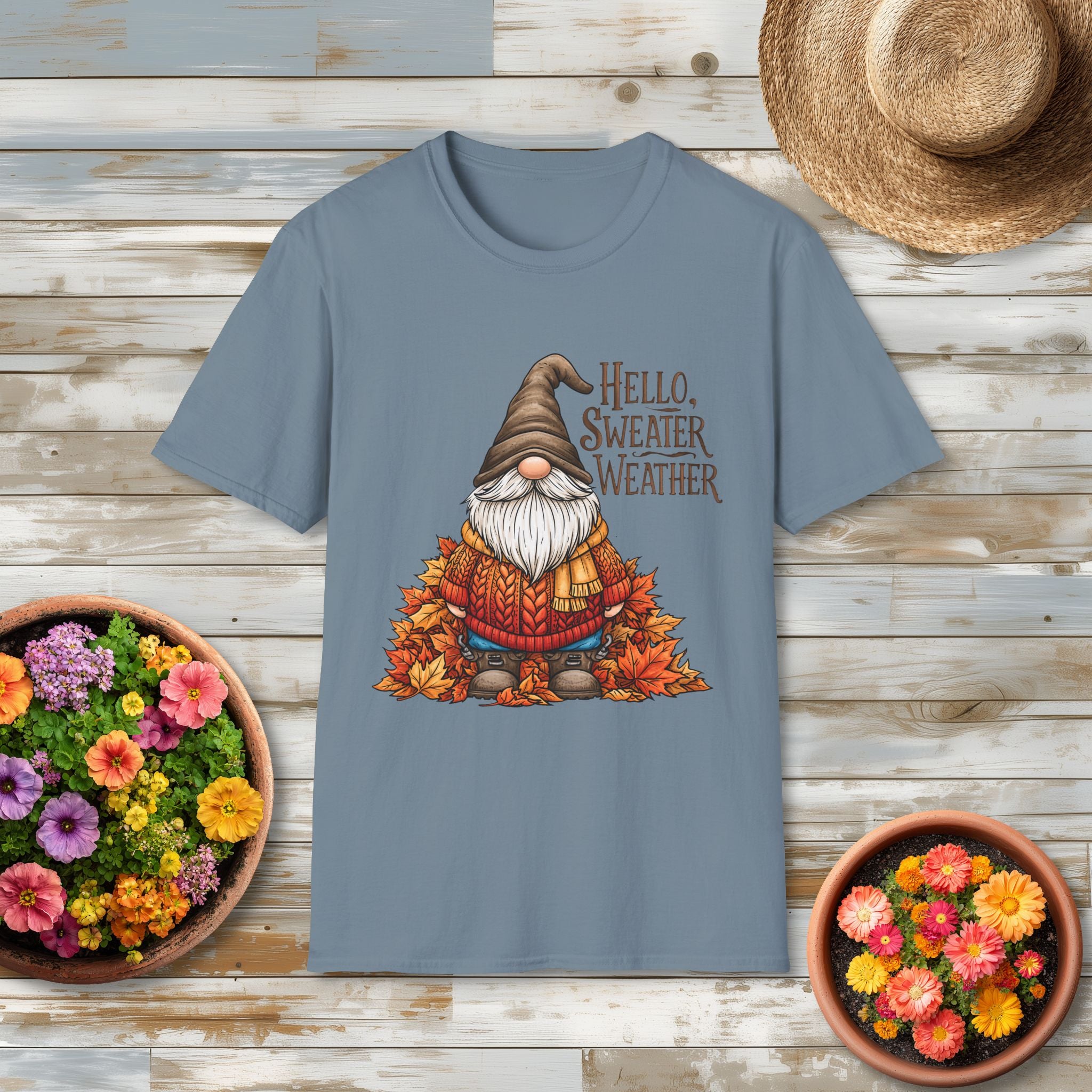 Hello Sweater Weather Garden Gnome T-Shirt