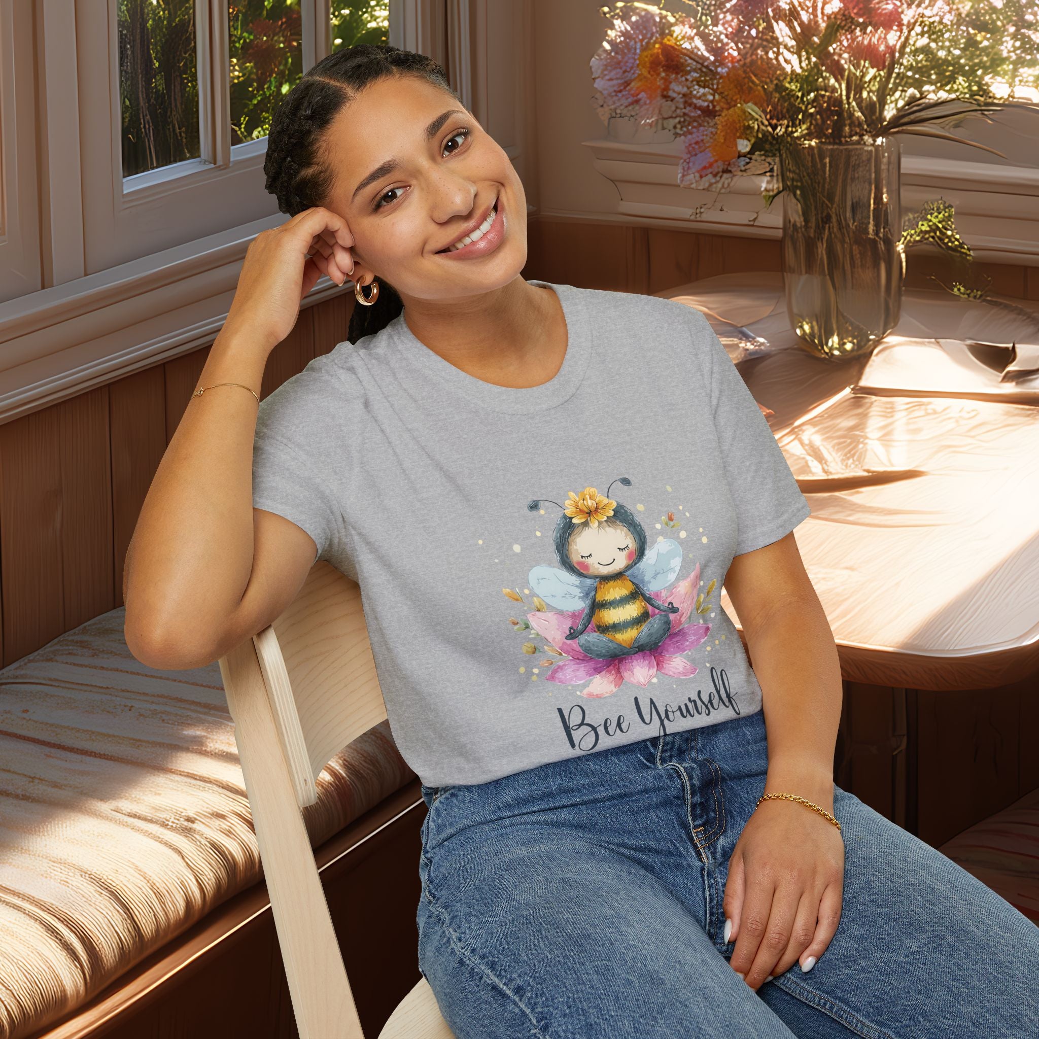 Bee Yourself Meditation Unisex T-Shirt for Yoga Enthusiasts