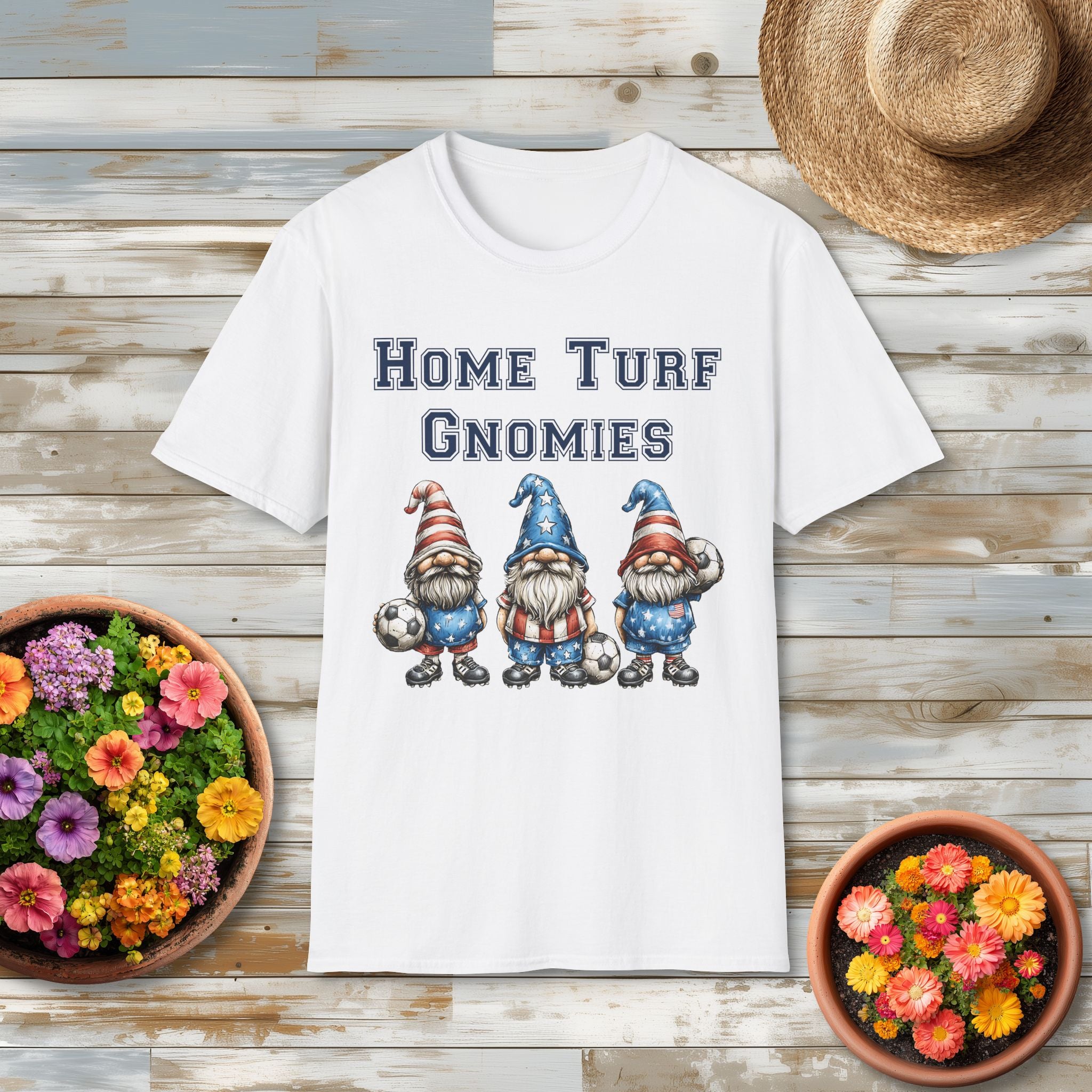 Home Turf Gnomies Patriotic Soccer Gnome T-Shirt