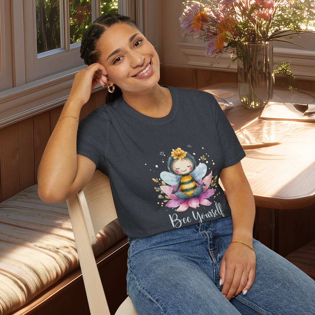 Bee Yourself Meditation Unisex T-Shirt for Yoga Enthusiasts