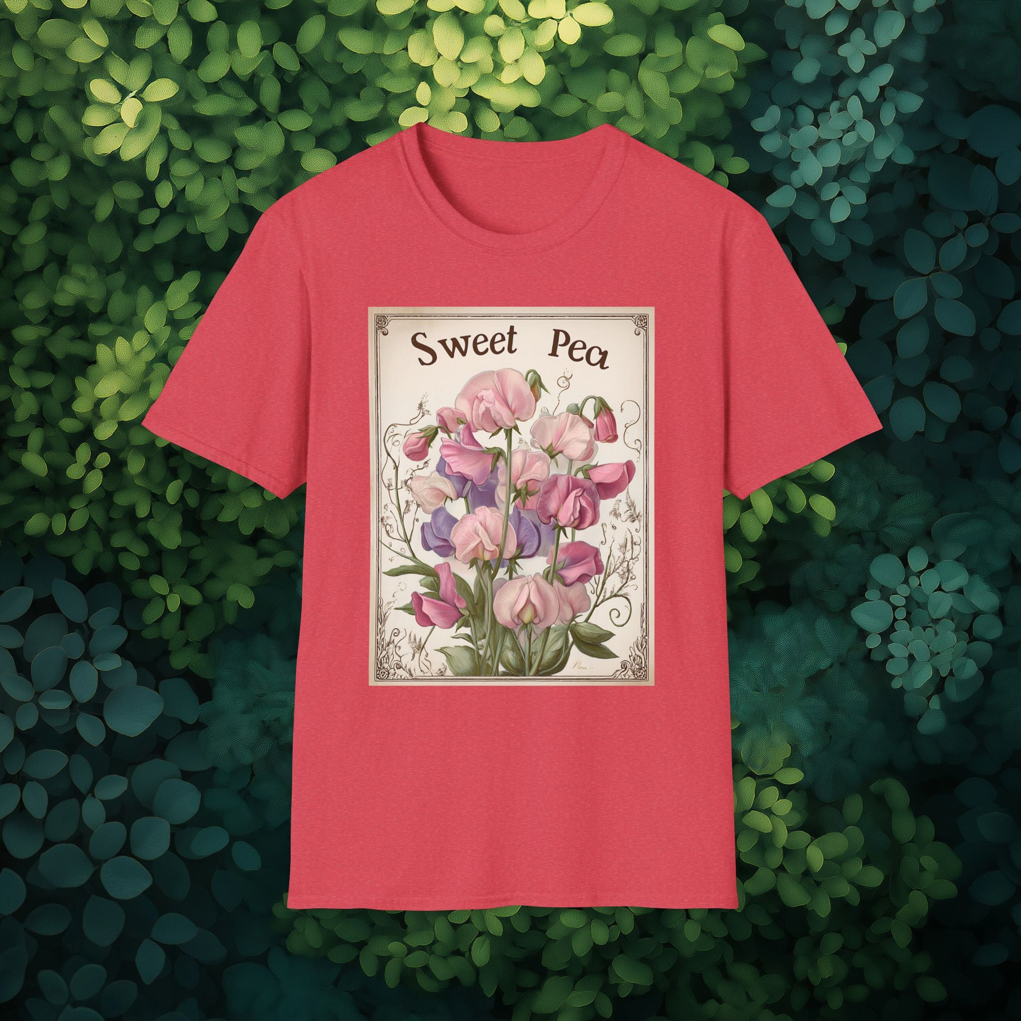 Vintage Sweet Peas Seed Packet Unisex T-Shirt for Gardeners