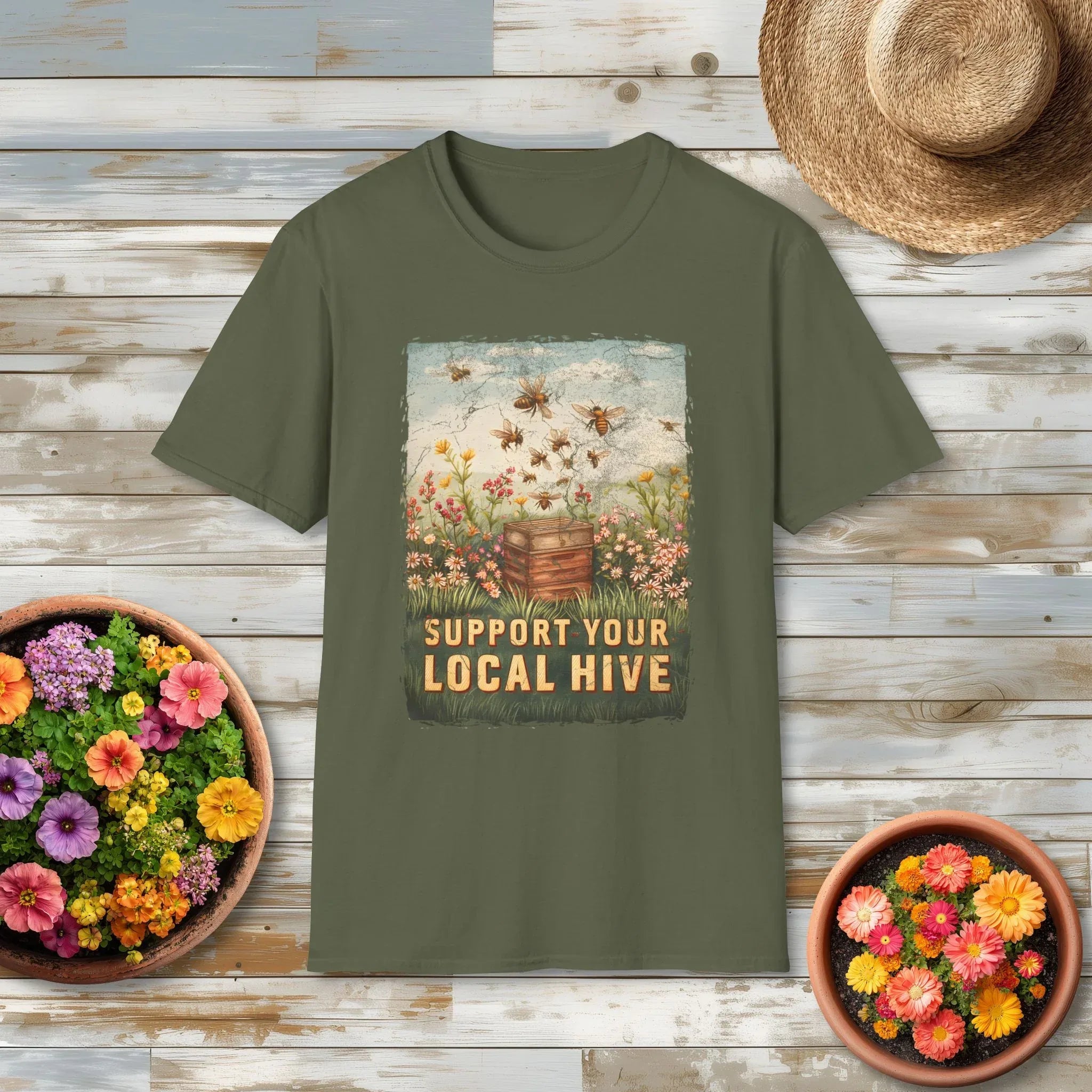 Vintage Support Your Local Hive Bee T-Shirt