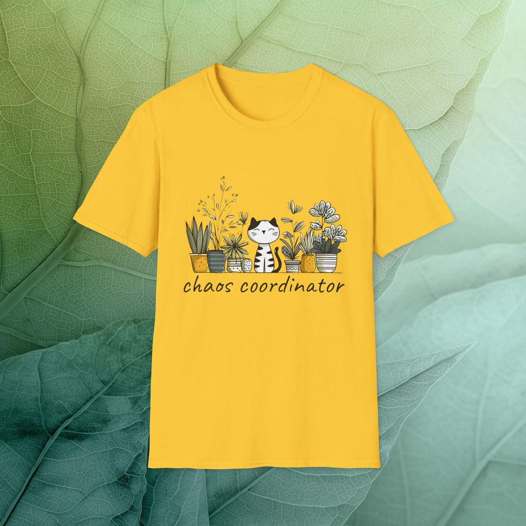Cat Chaos Coordinator and Plant Lover T-Shirt
