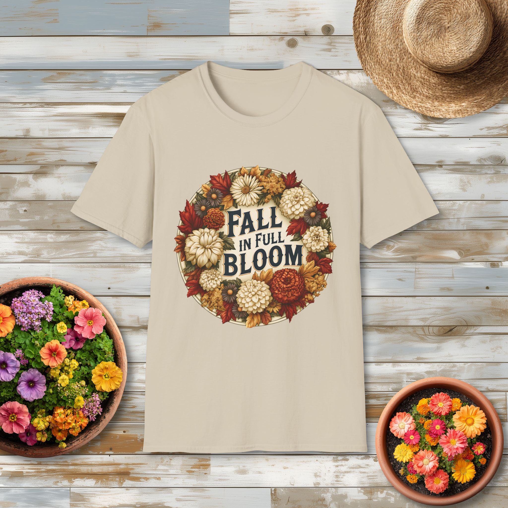 Fall in Full Bloom Floral T-Shirt – Colorful Autumn Garden Tee