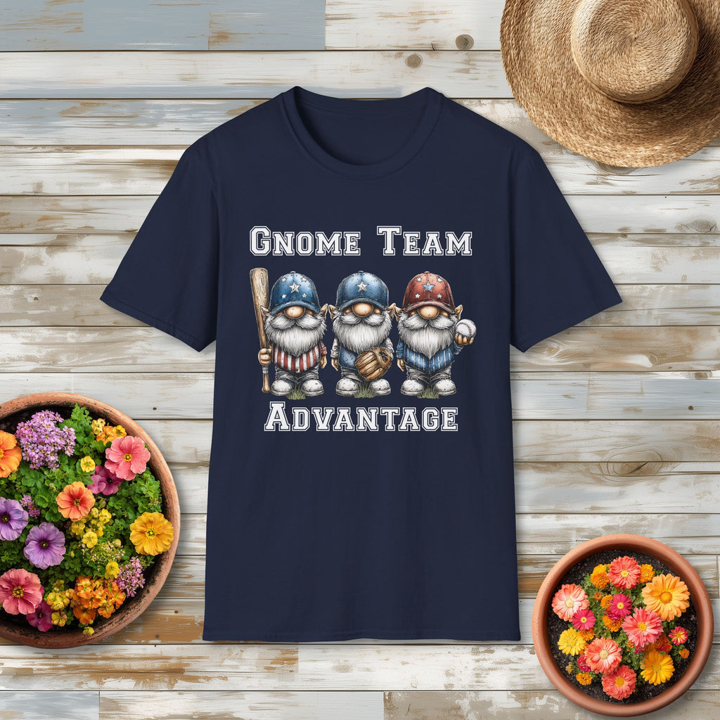 Gnome Team Advantage Patriotic Baseball Gnome T-Shirt