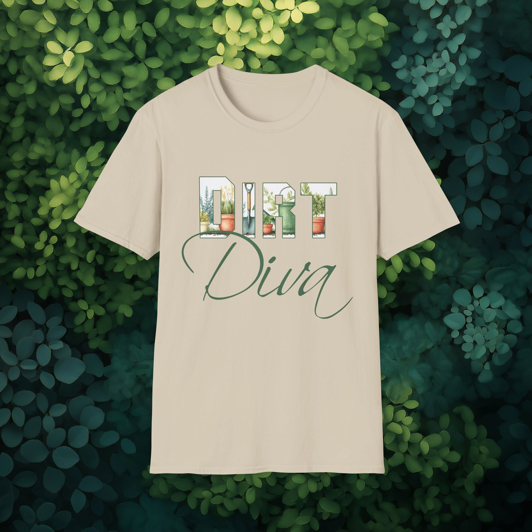 Dirt Diva T-Shirt for Gardeners, Nature Lovers, Summer Casual Wear