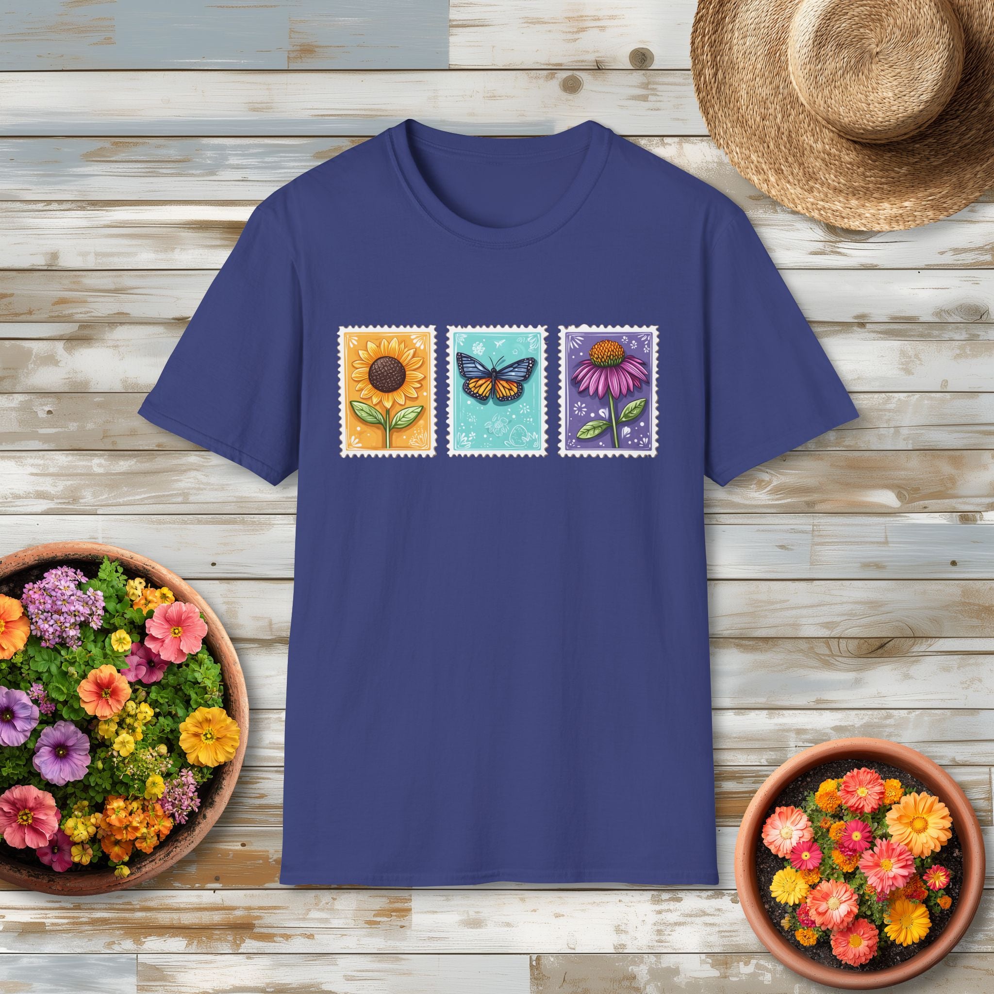 Trio of Floral Postage Stamps T-Shirt