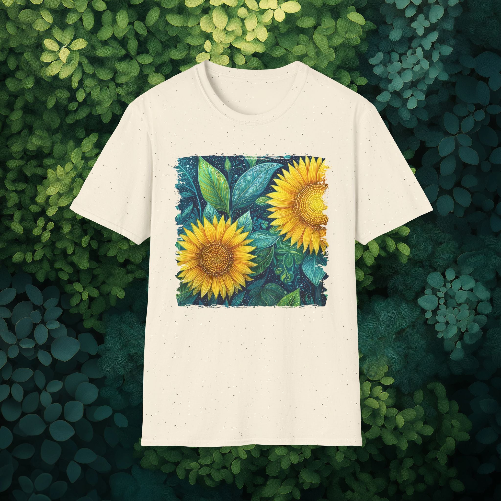 Whimsical Sunflower Garden T-Shirt for Plant Lovers and Gardeners