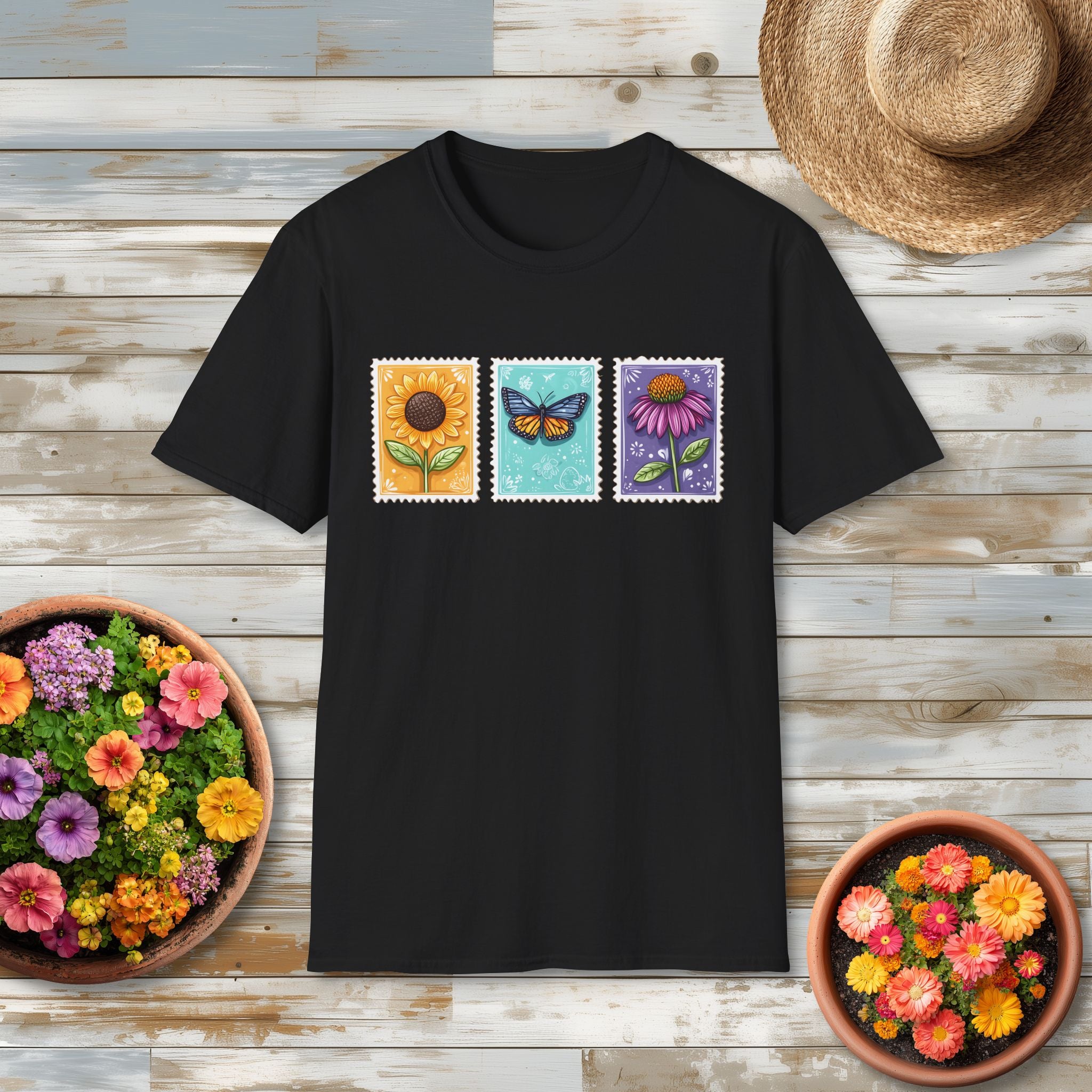 Trio of Floral Postage Stamps T-Shirt
