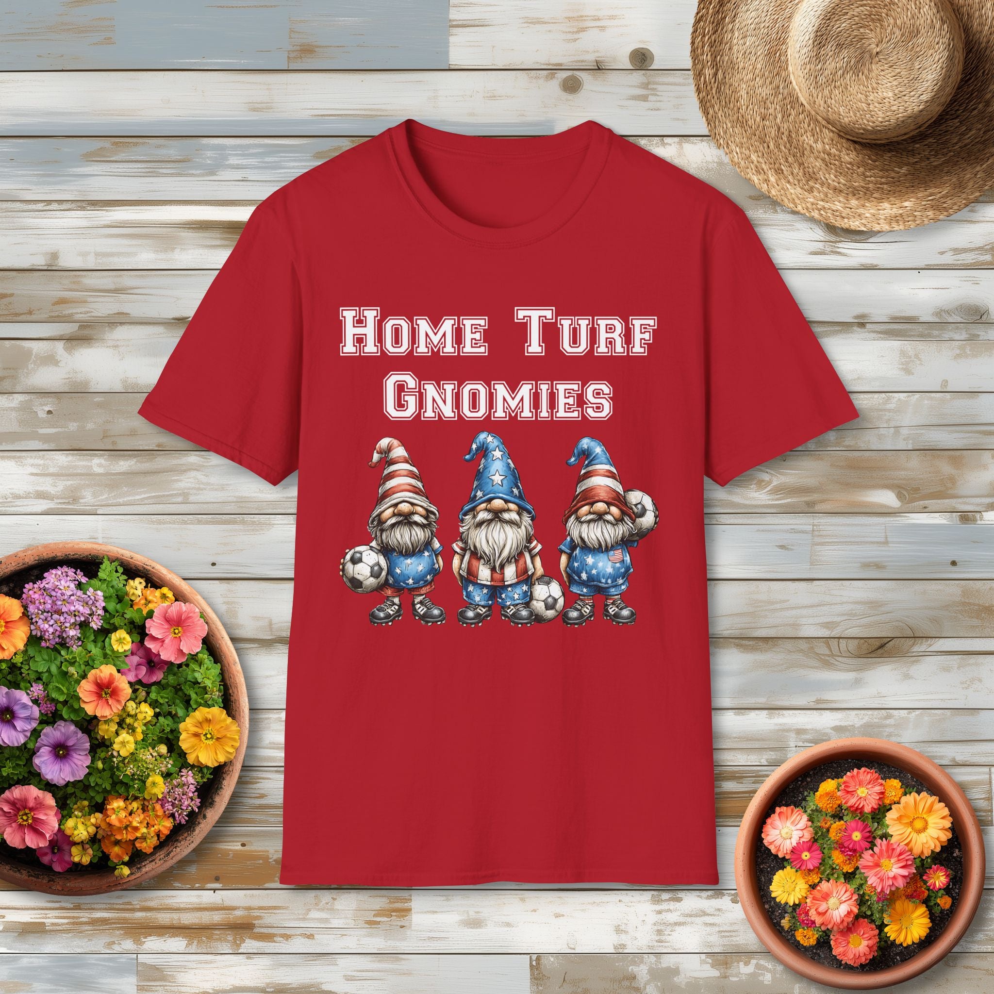 Home Turf Gnomies Patriotic Soccer Gnome T-Shirt