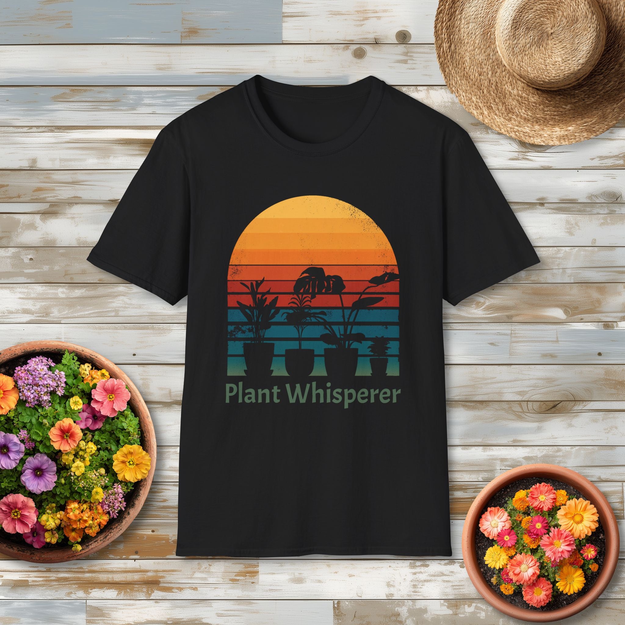 Sunset Plant Whisperer T-Shirt for Gardeners