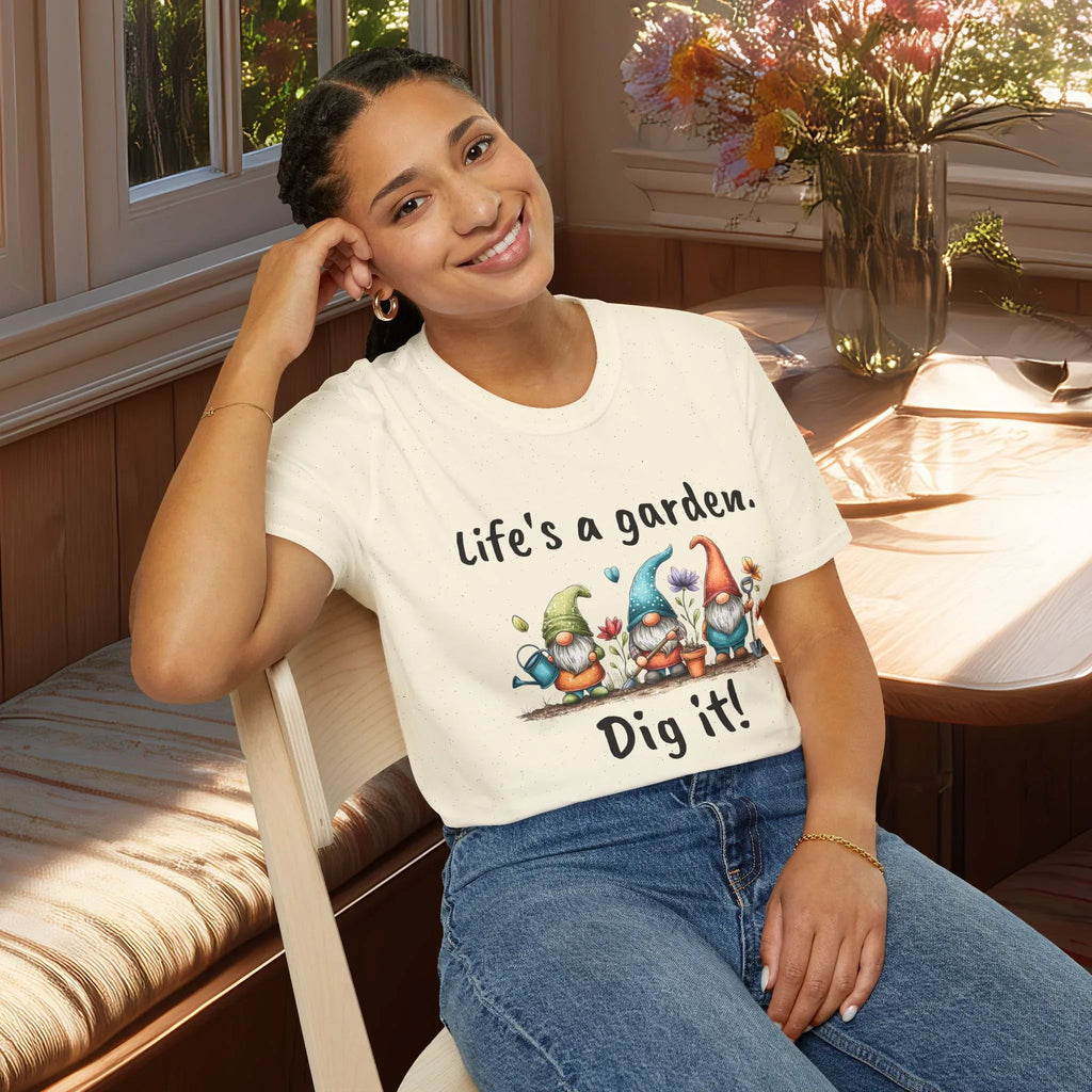 Whimsical Garden Gnome Life’s a Garden T-Shirt