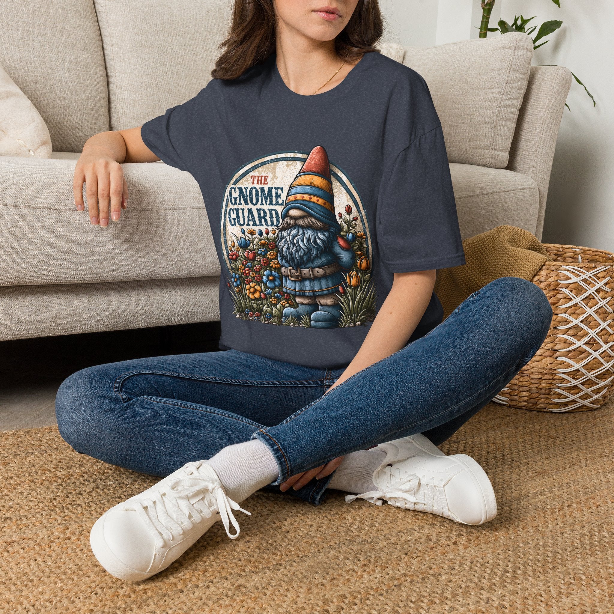 Retro Garden Gnome Guard Emblem T-shirt