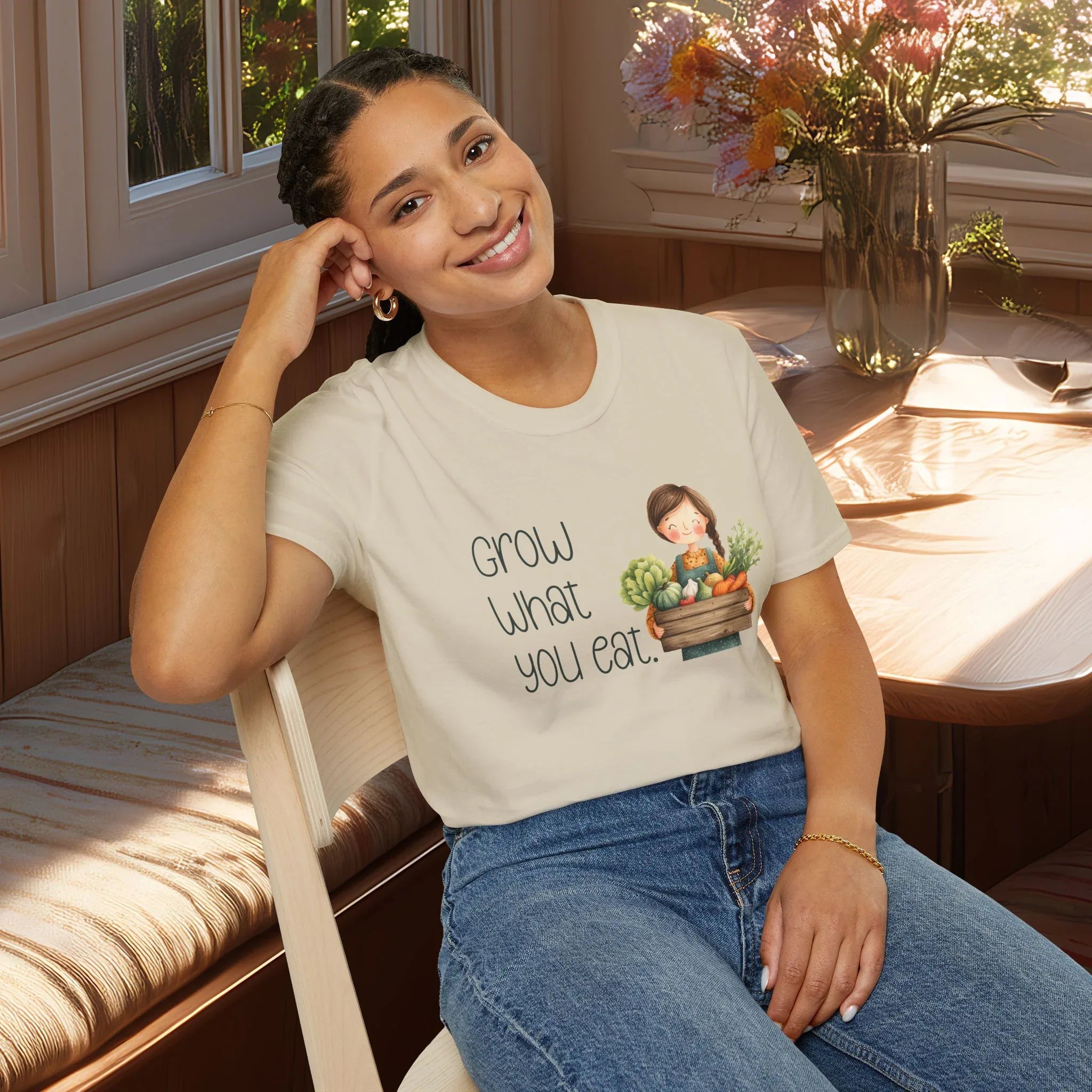 Grow What You Eat, Cartoon Gardener T-Shirt