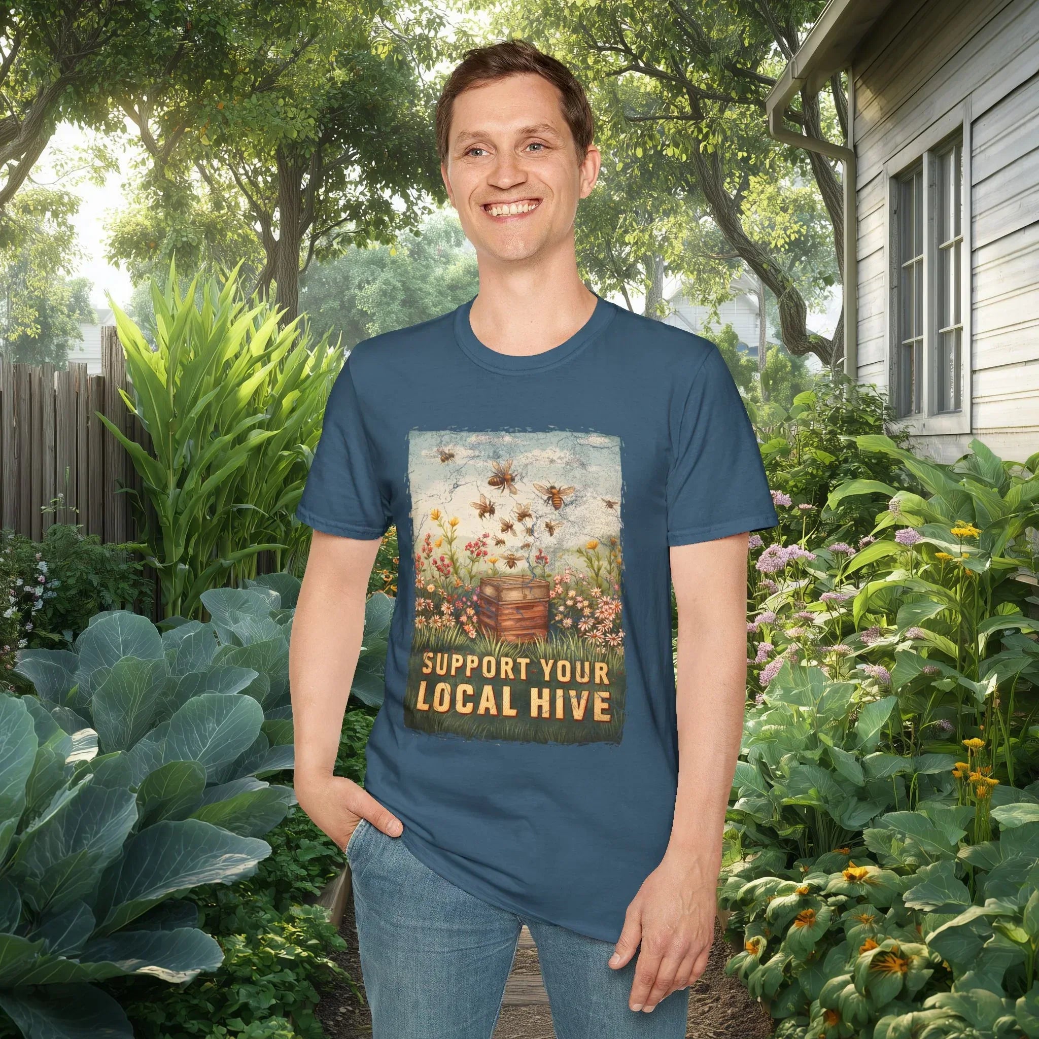 Vintage Support Your Local Hive Bee T-Shirt