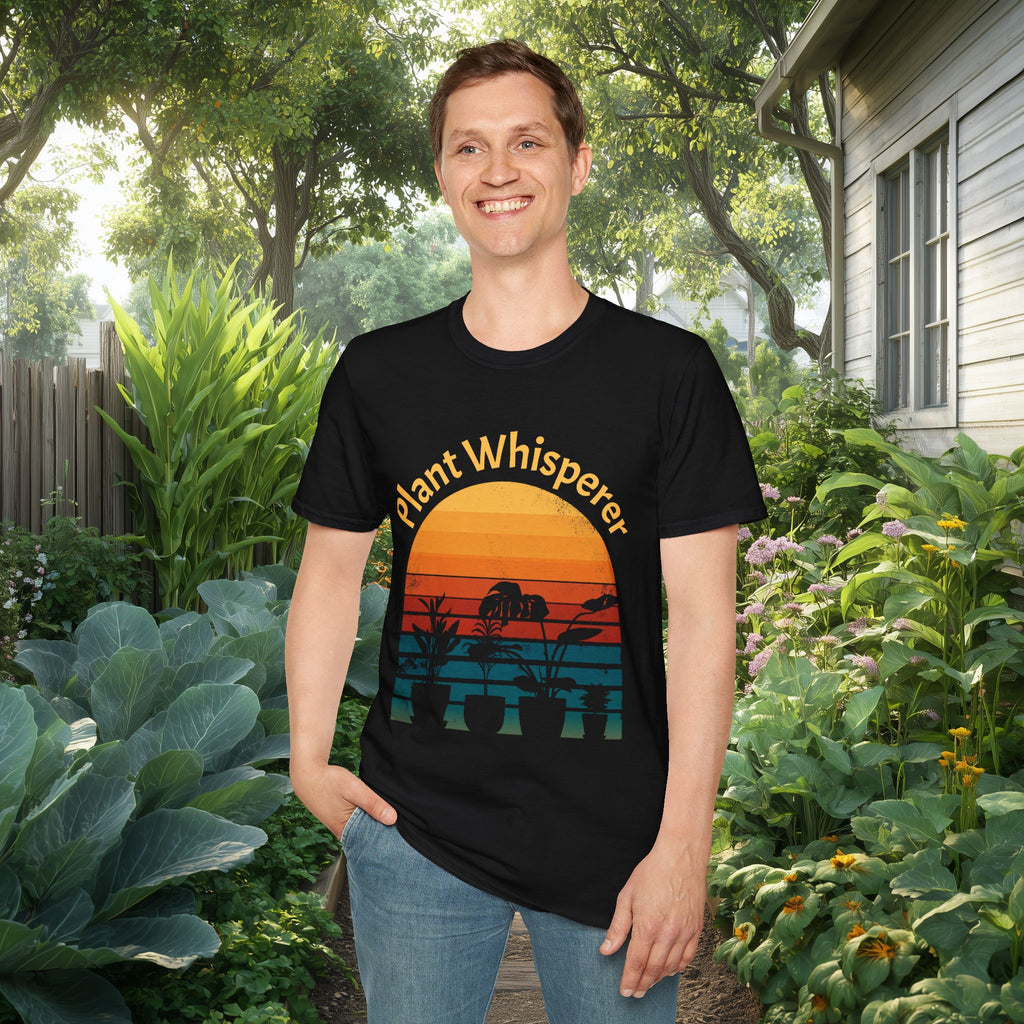 Plant Whisperer Sunset T-Shirt for Gardeners