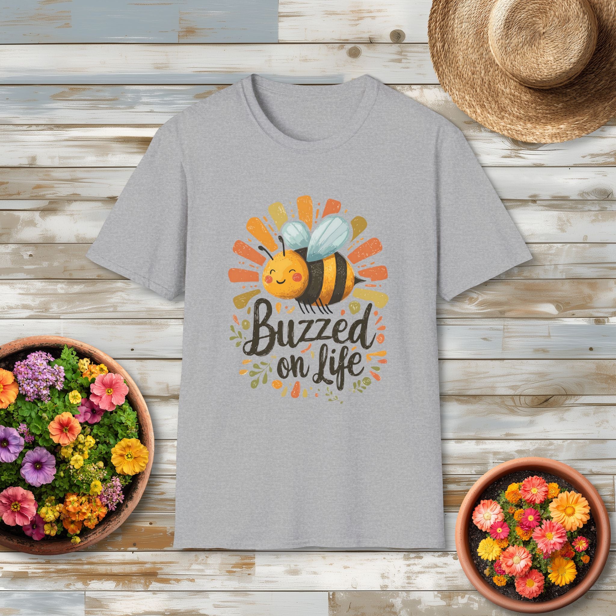 Buzzed on Life Sweet Bee T-shirt for Nature Lovers