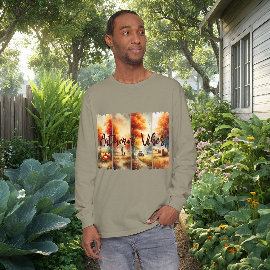 Autumn Vibes Farm Scene Long Sleeve Tee