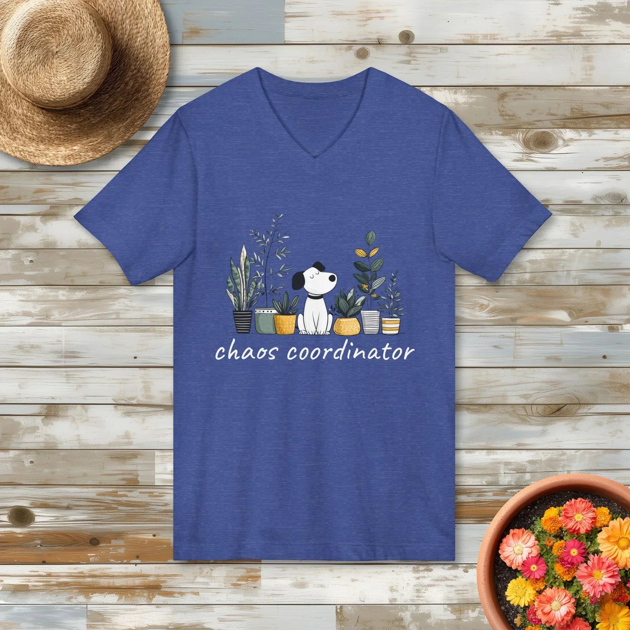 Cute Puppy Chaos Coordinator V-Neck T-Shirt