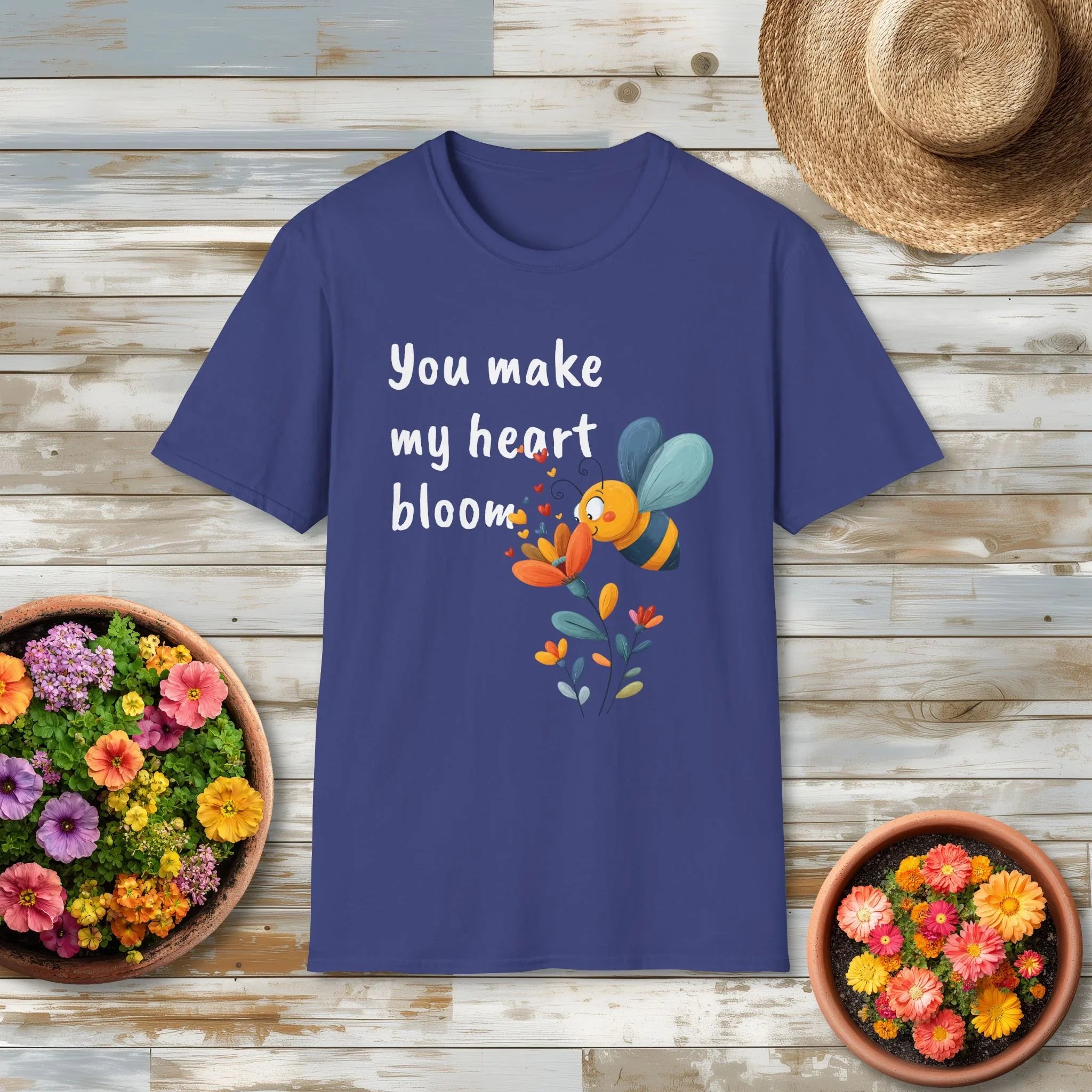You Make My Heart Bloom Shirt – Cute Bee & Flower Tee